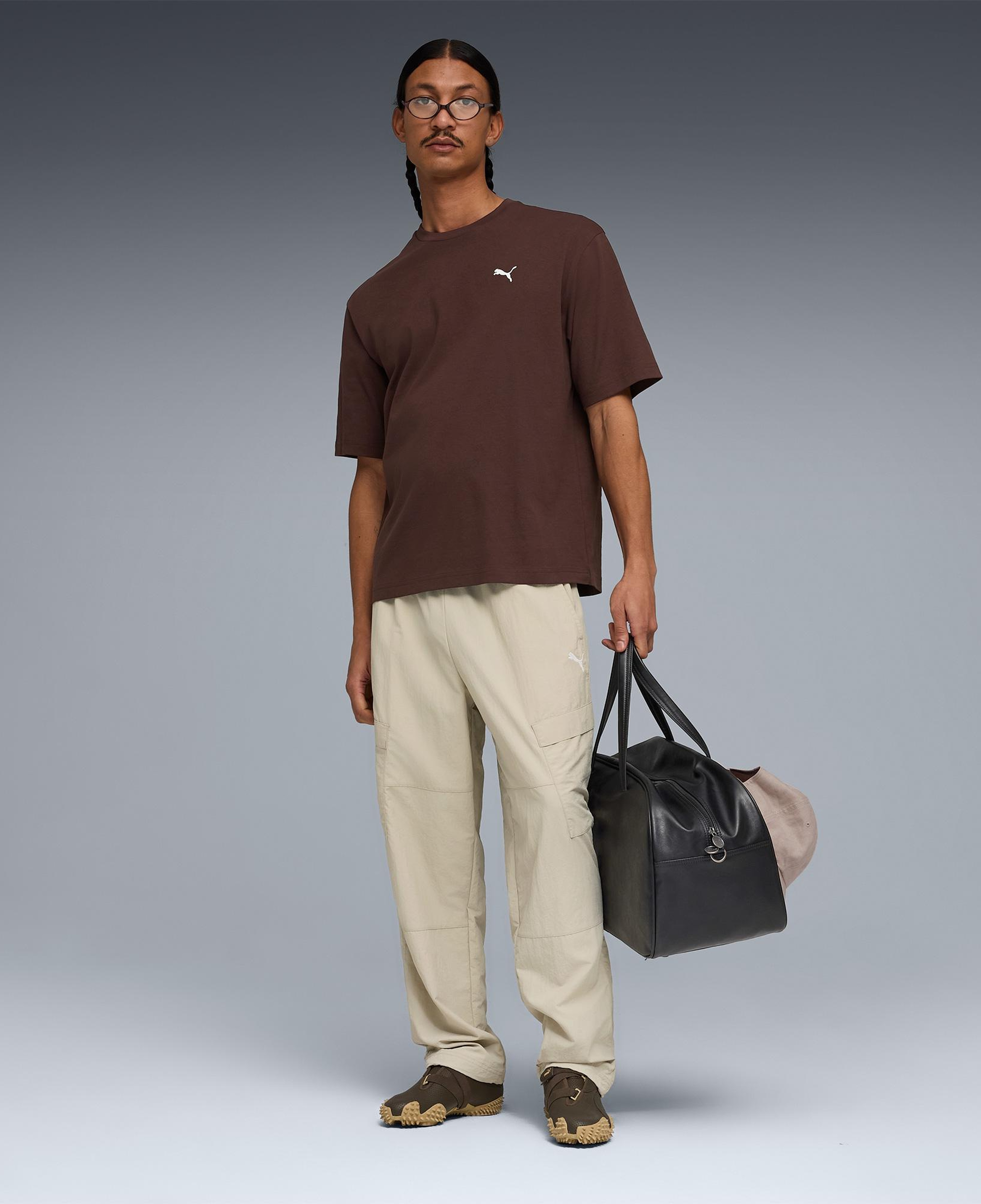 Puma Wardrobe Essentials Boxy  Erkek Kahverengi T-Shirt