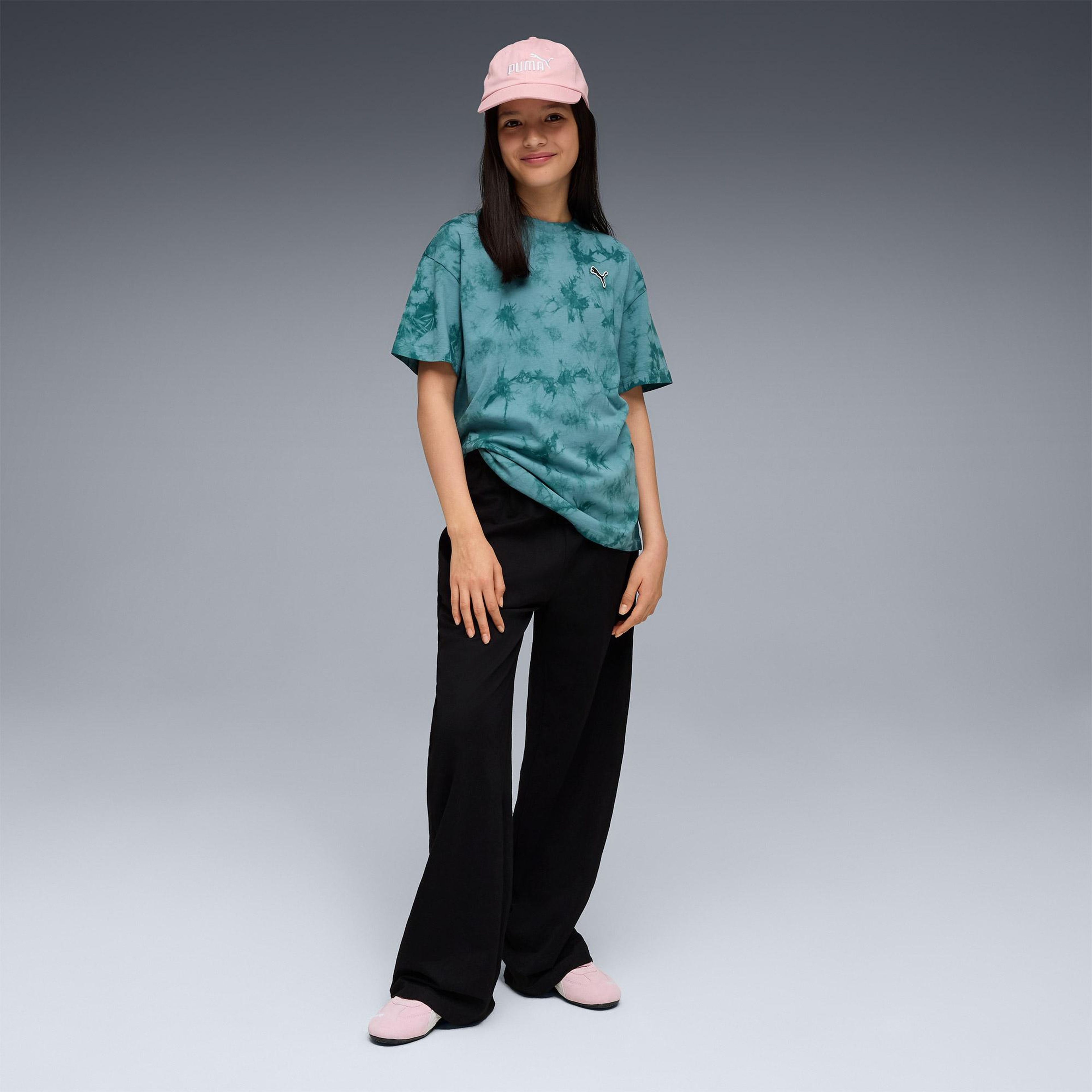 Puma Essentials Relaxed Tie-Dye  Çocuk Yeşil T-Shirt