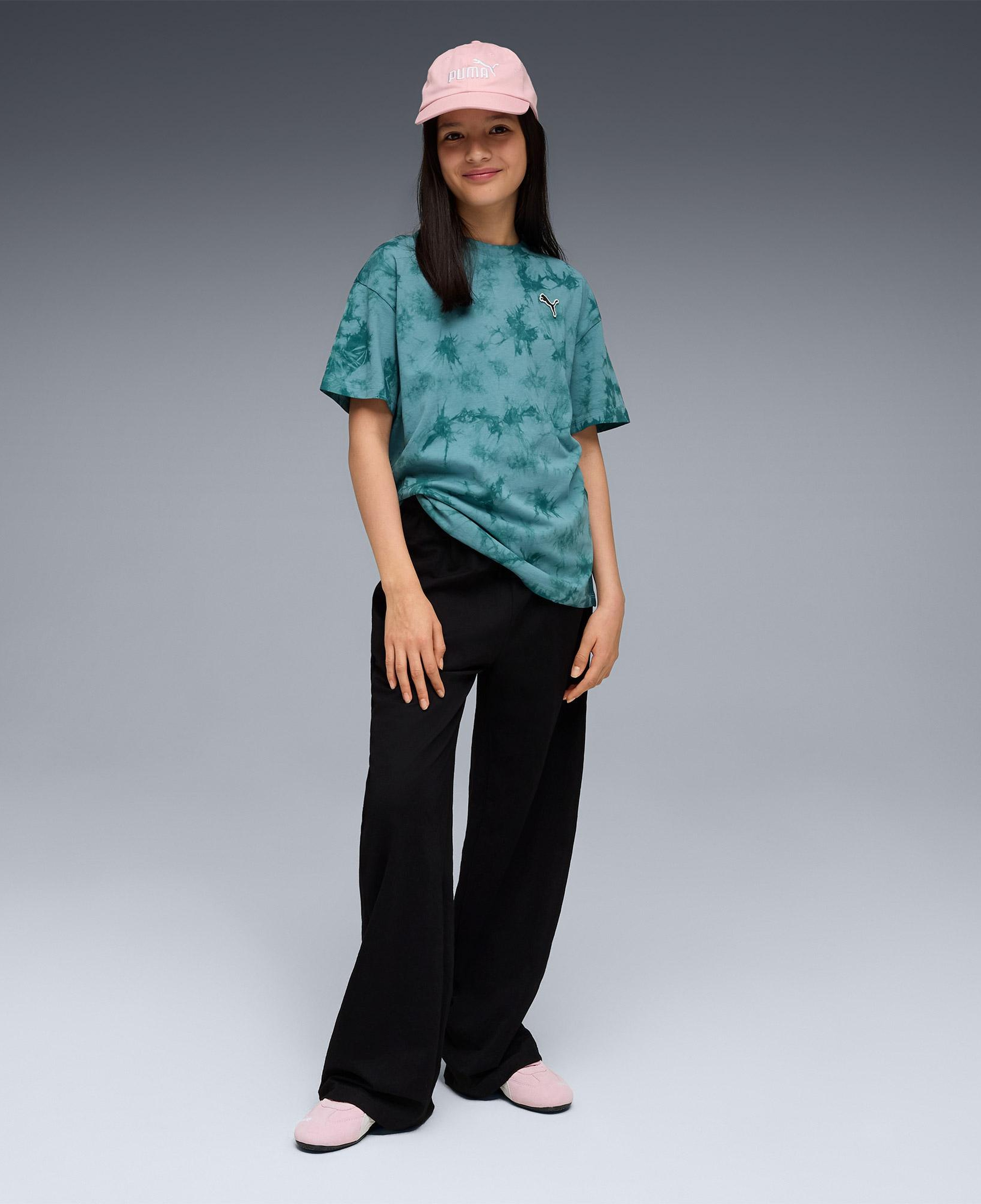 Puma Essentials Relaxed Tie-Dye  Çocuk Yeşil T-Shirt