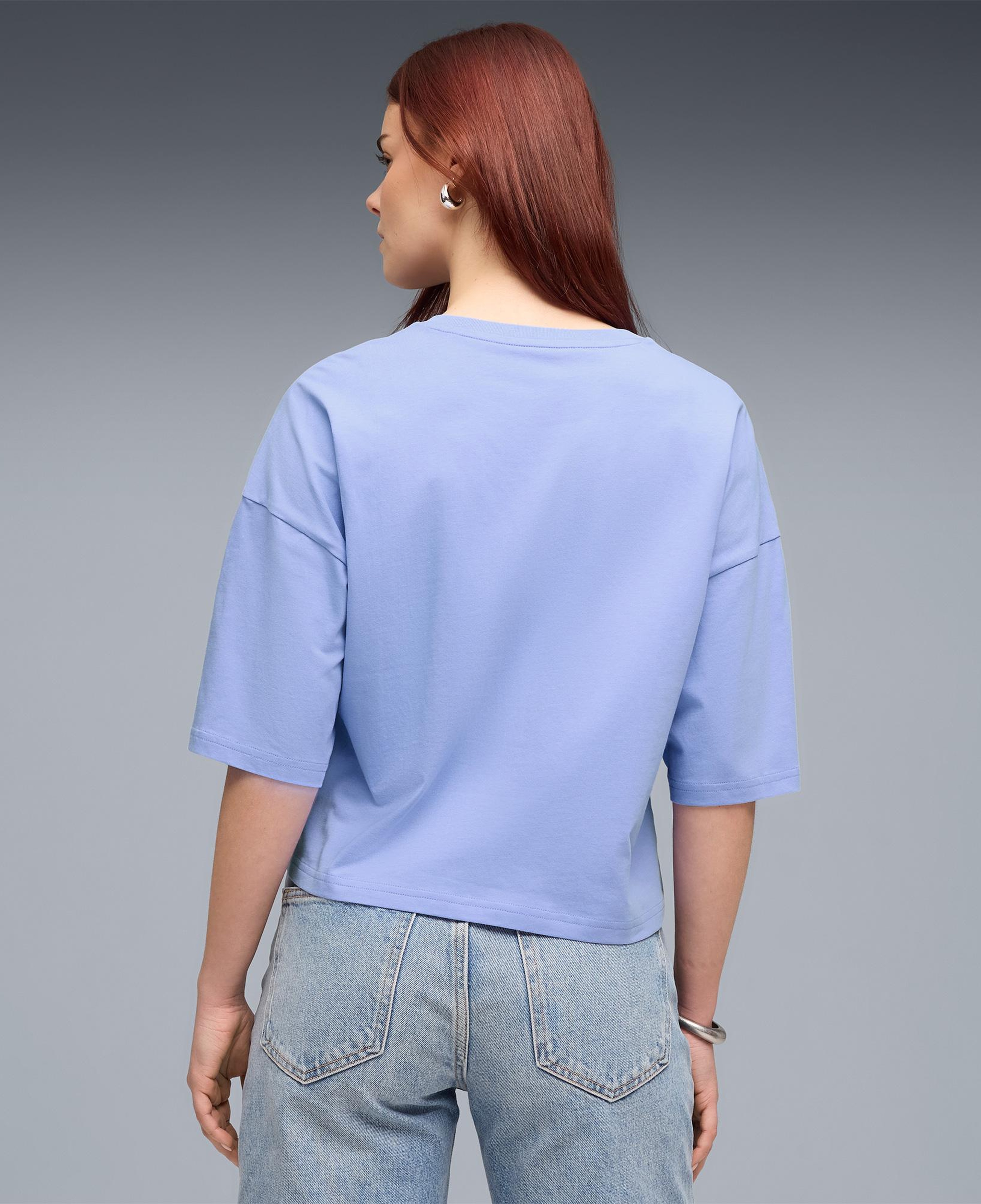 Puma Wardrobe Essentials Oversized  Kadın Mor T-Shirt