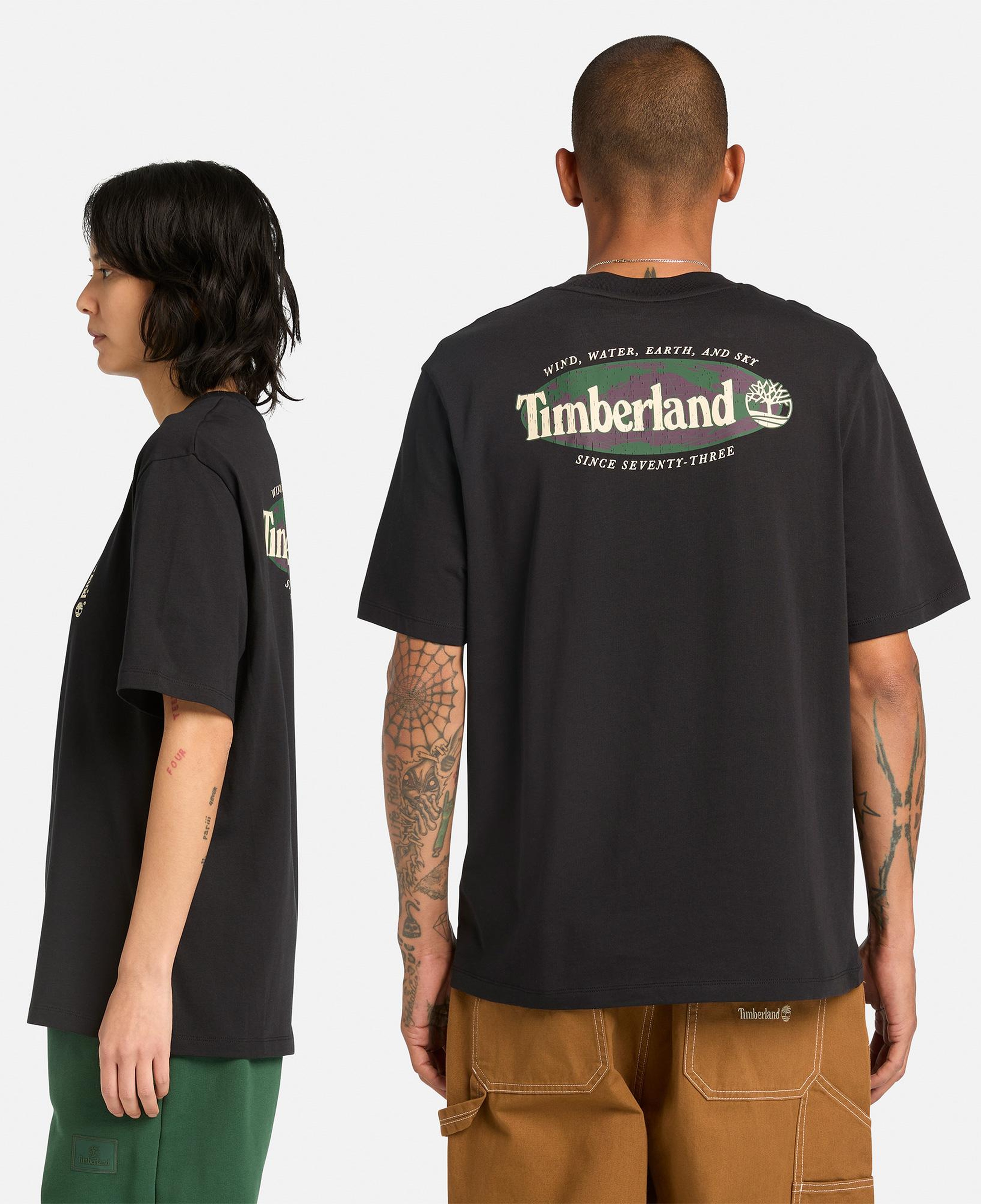 Timberland Short Sleeve ''Oval Logo'' Graphic Erkek Beyaz T-Shirt