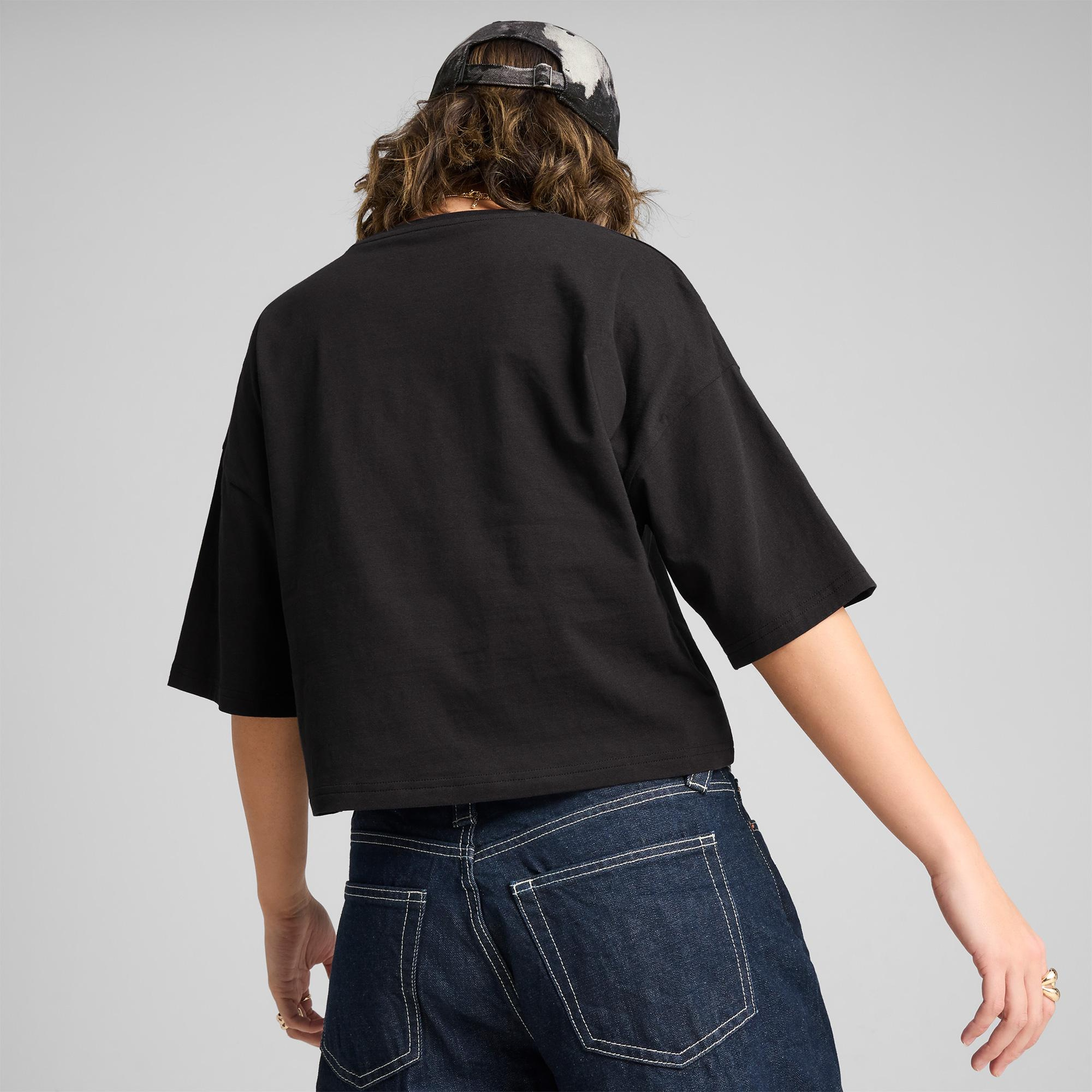 Puma Wardrobe Essentials Oversized  Kadın Siyah T-Shirt