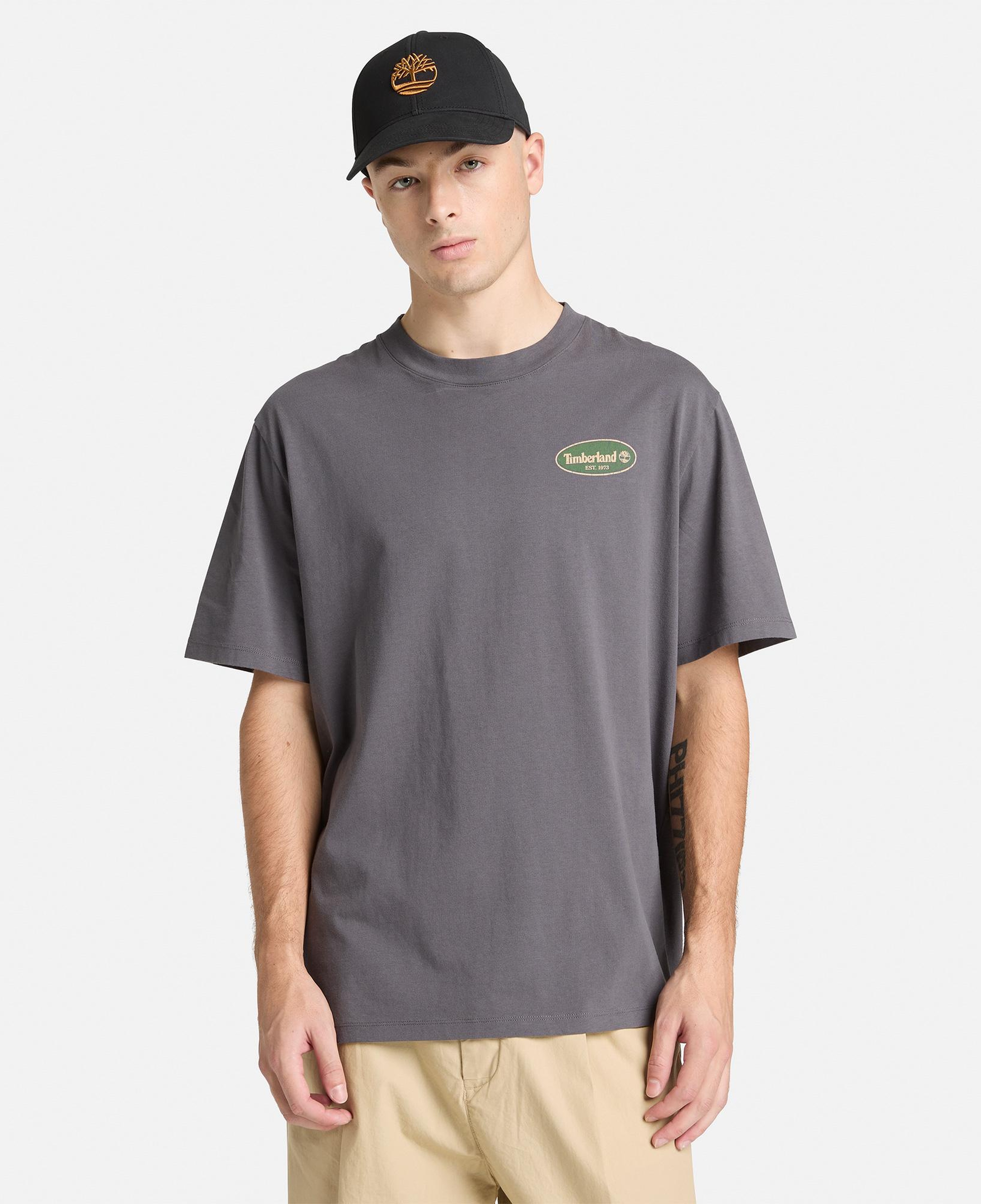 Timberland Gas Station Back Graphic Erkek Siyah T-Shirt