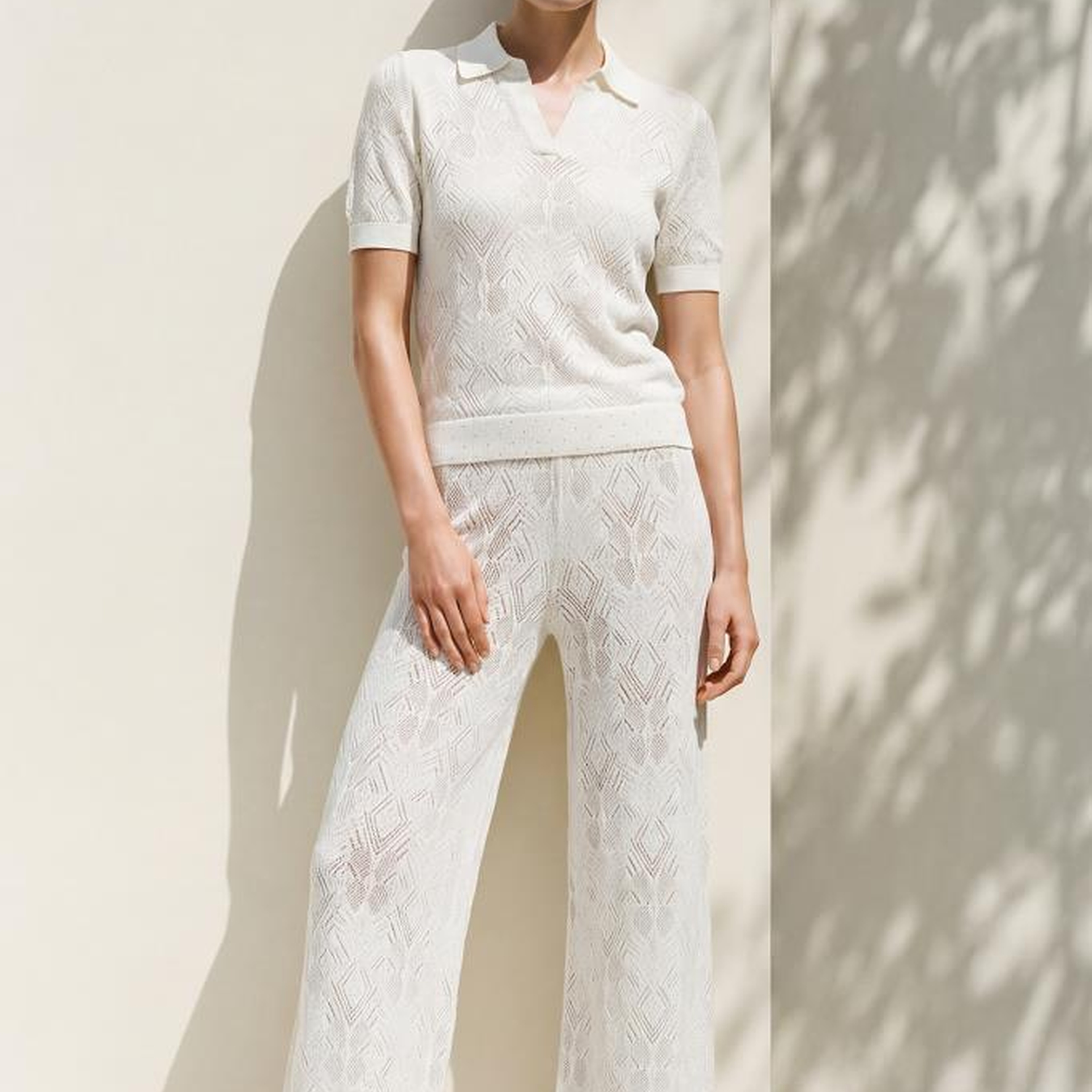 Join Us Polo Yaka Ajurlu Beyaz Bluz