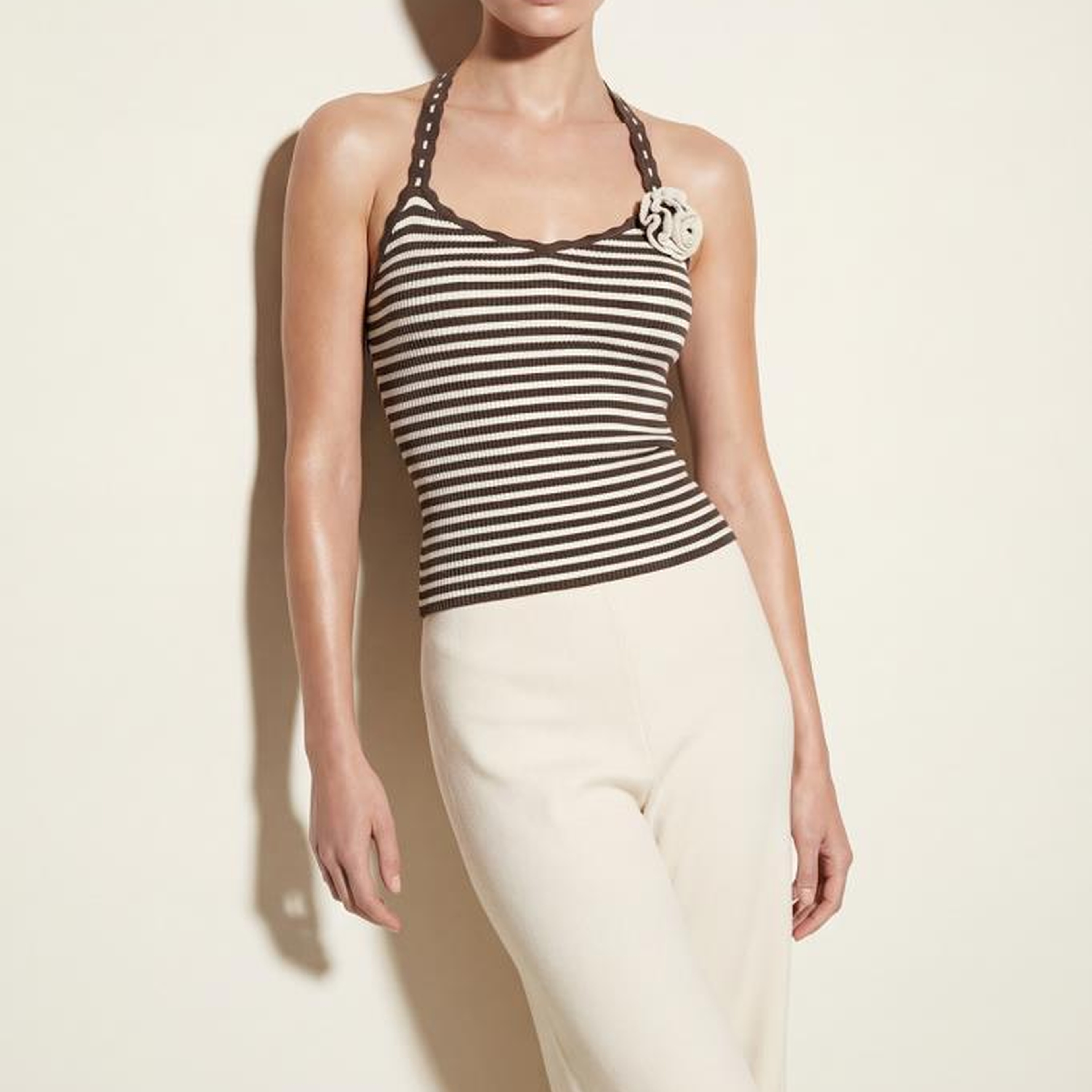 Join Us El İşi Çiçek Detaylı Çizgili Multi Bluz