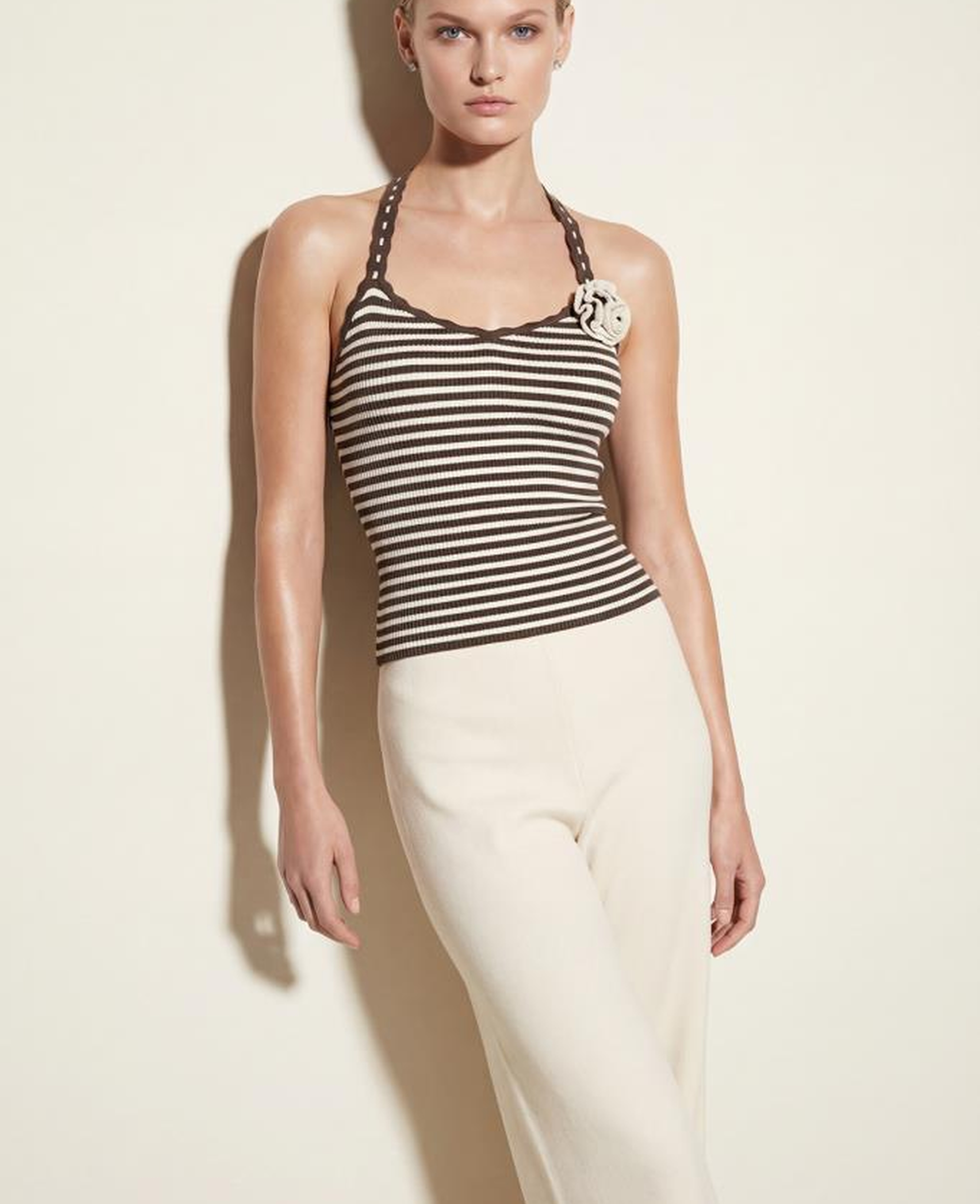 Join Us El İşi Çiçek Detaylı Çizgili Multi Bluz