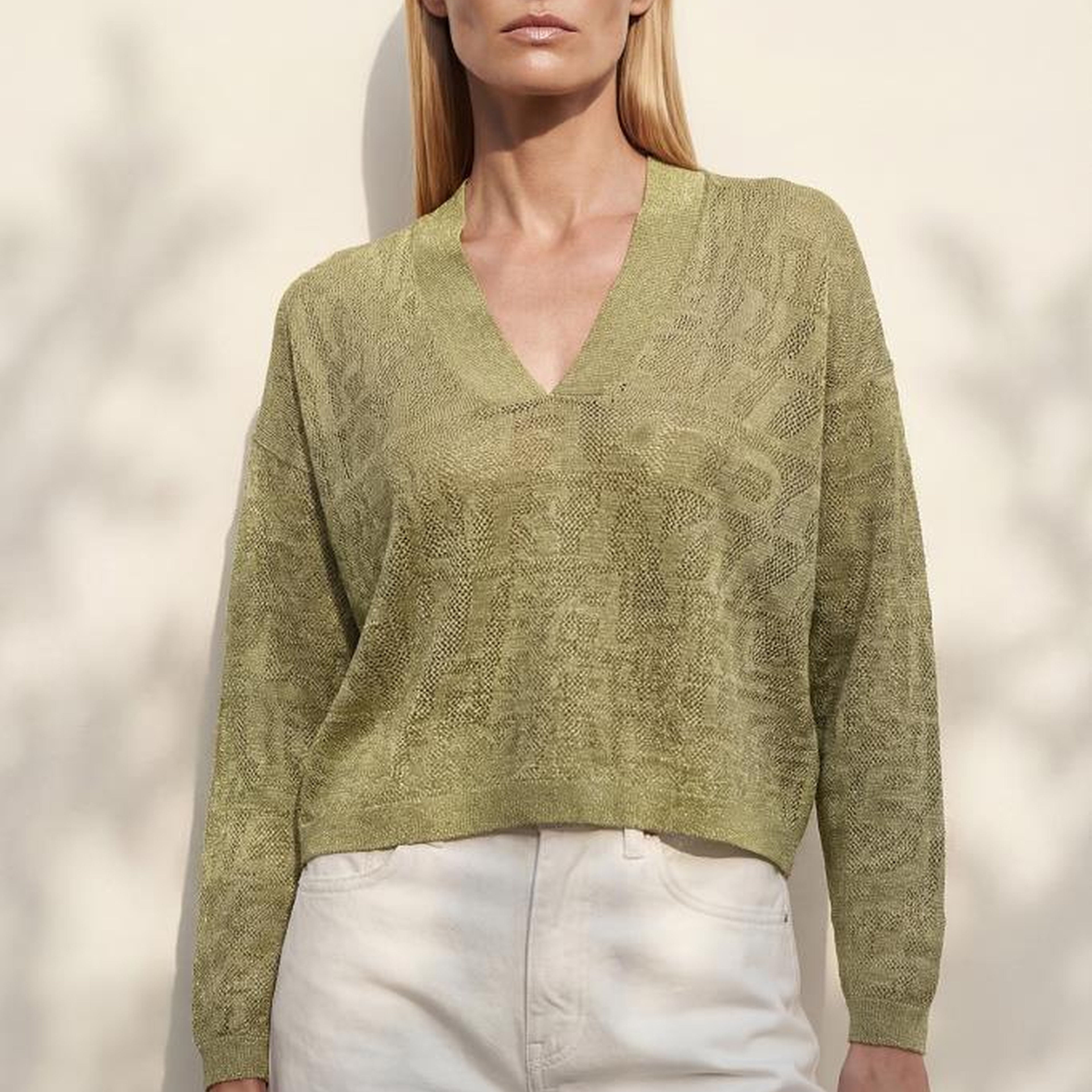 Join Us V Yaka Ajurlu Yeşil Bluz