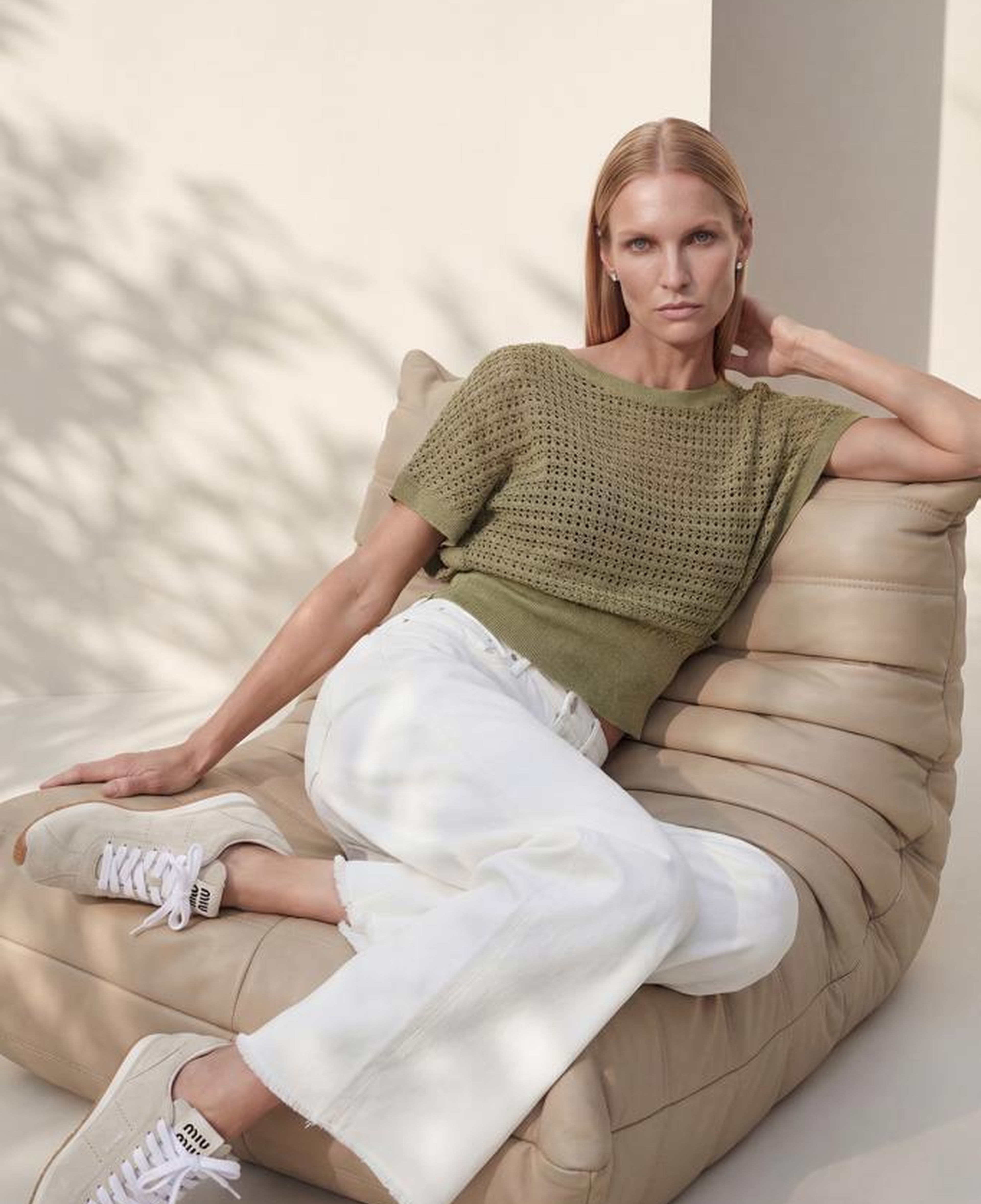 Join Us Kayık Yaka Ajurlu Yarasa Kol Yeşil Bluz