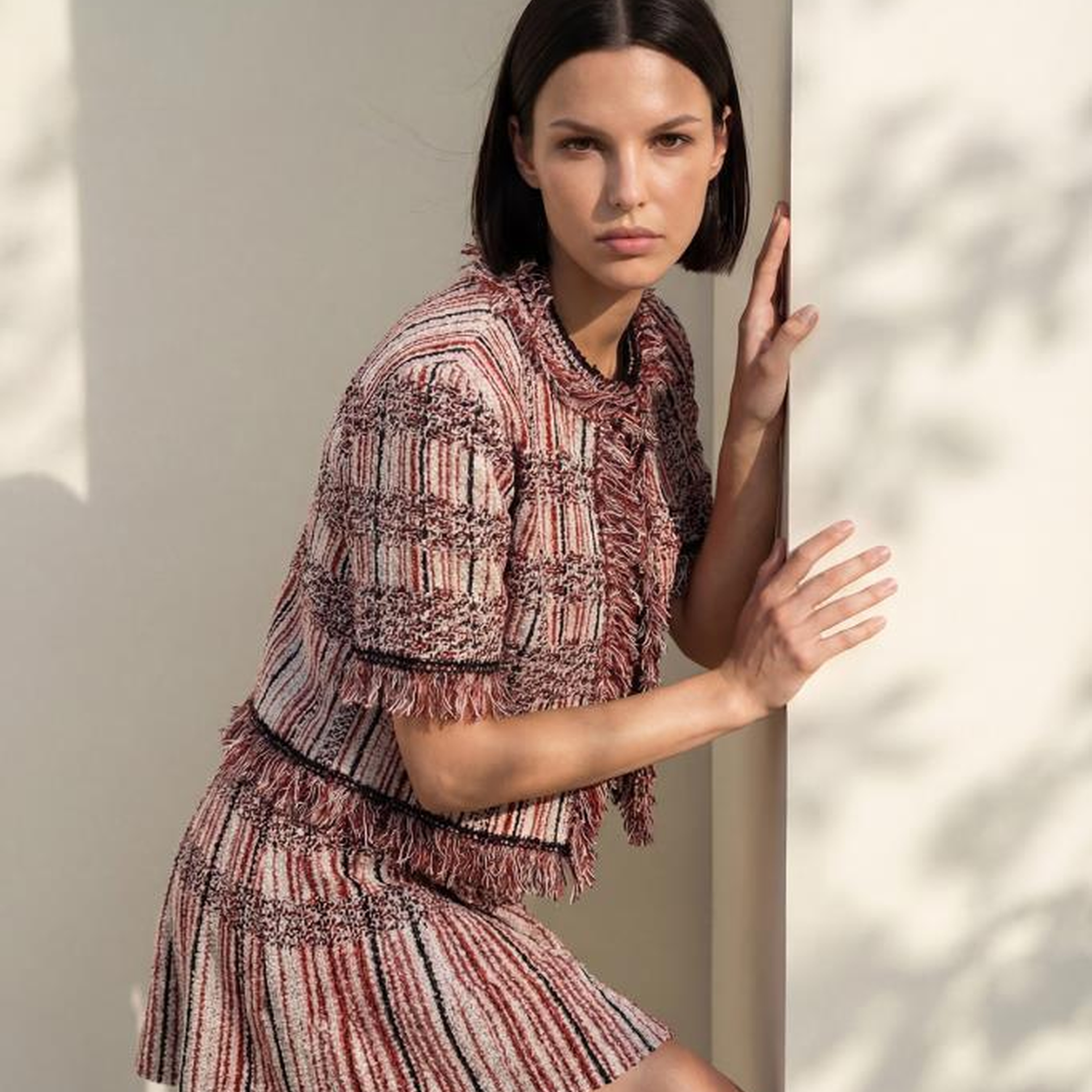 Püskül Detaylı Multi Tüvit Renkli Ceket