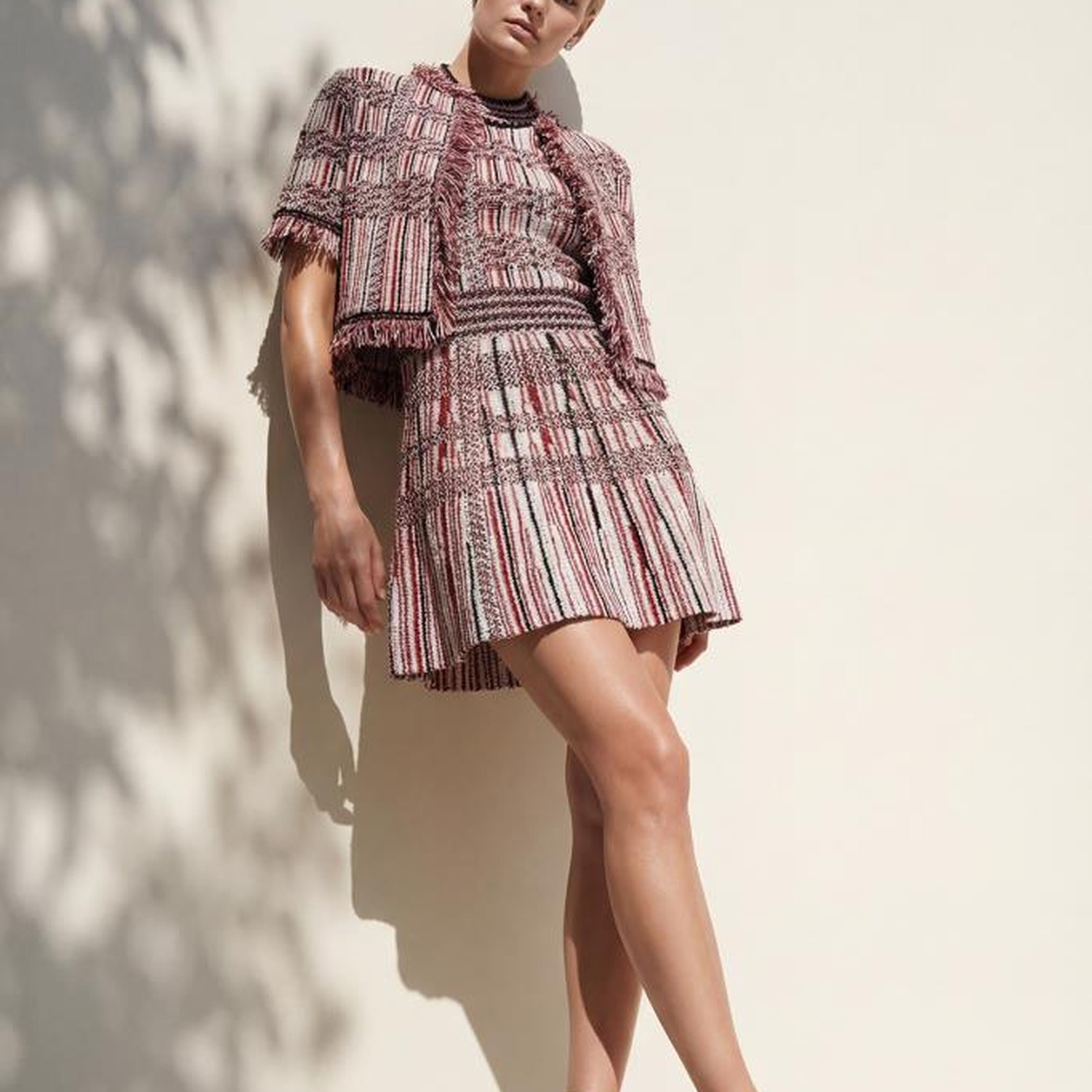 Püskül Detaylı Multi Tüvit Renkli Ceket