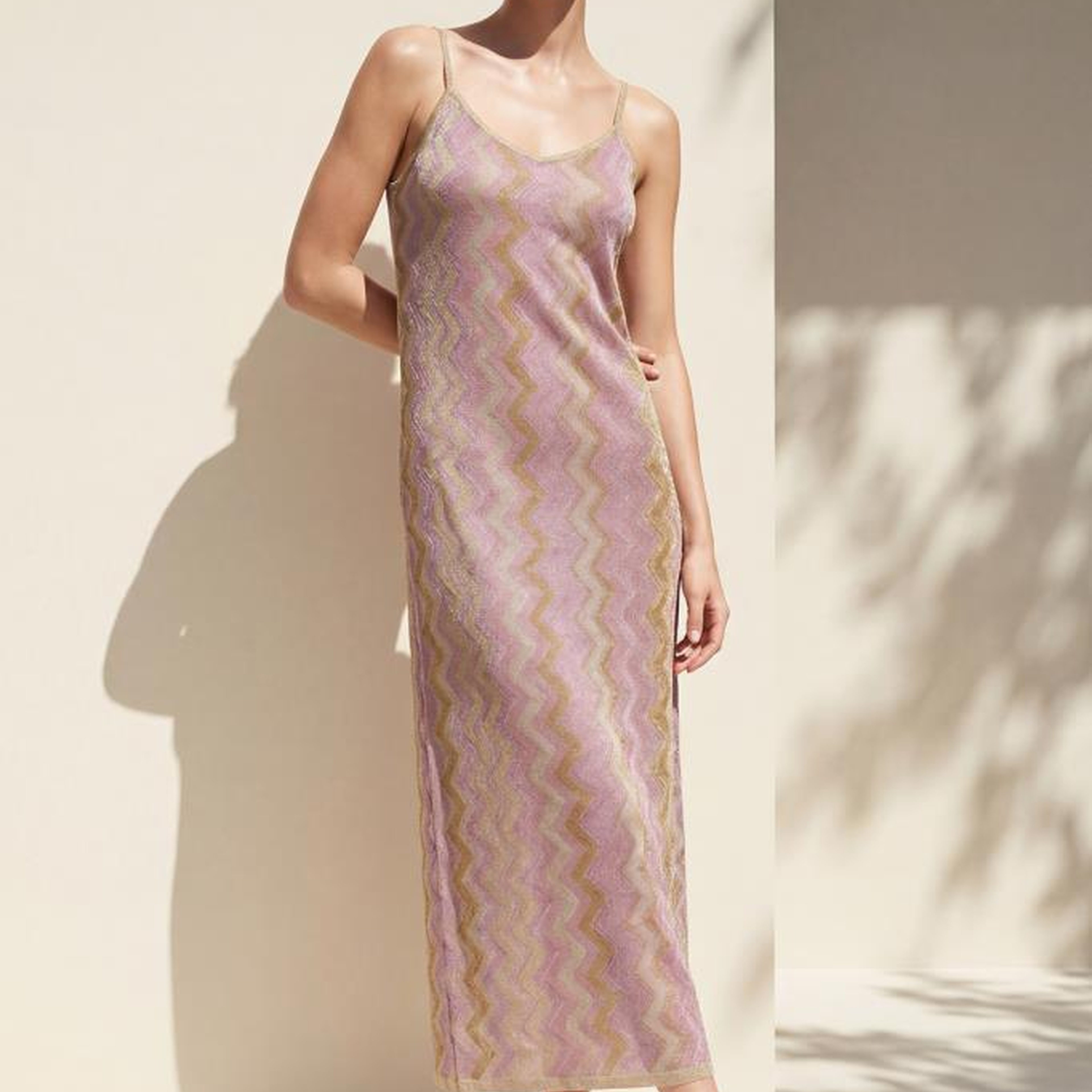 Join Us Degaje Yaka Pembe Midi Elbise