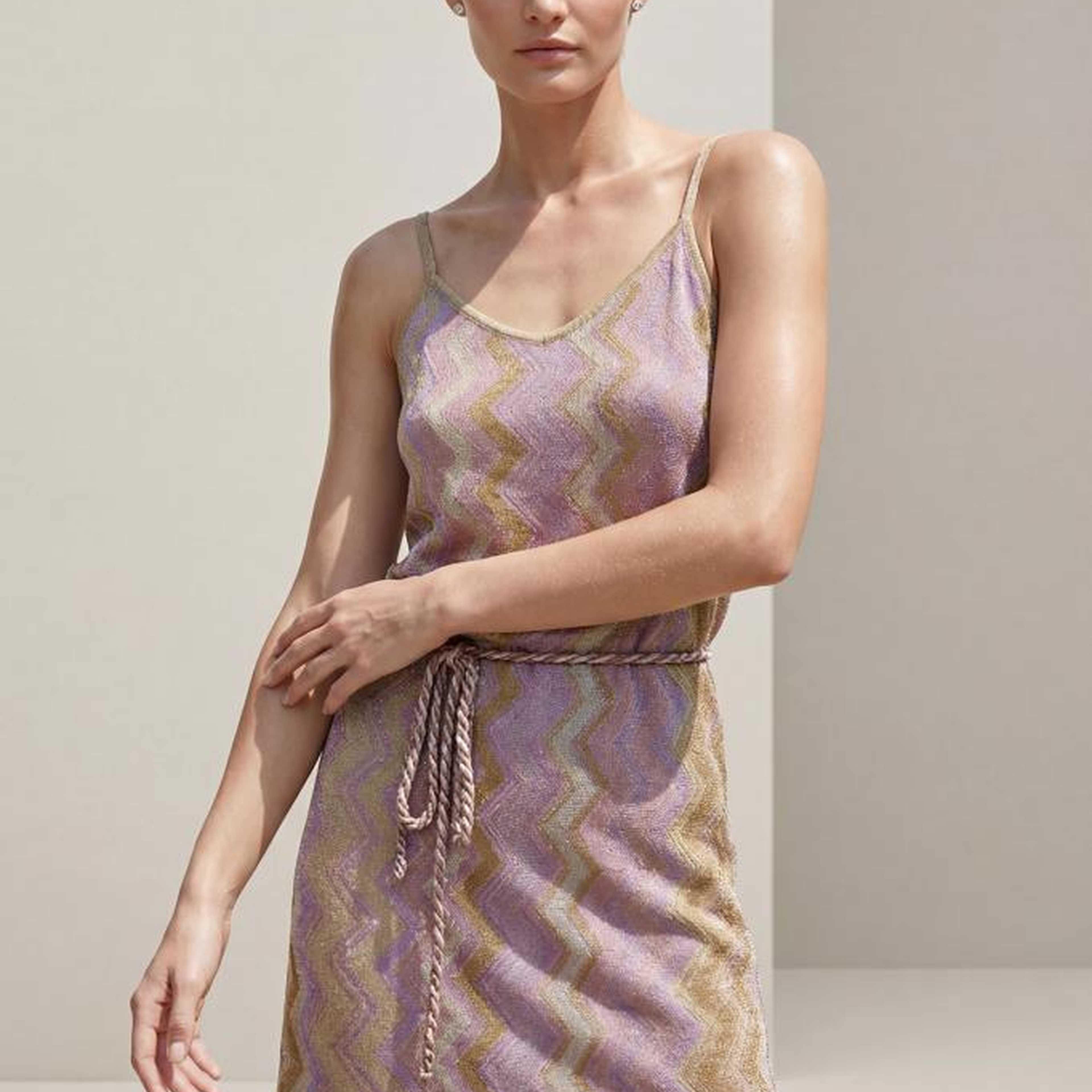 Join Us Degaje Yaka Pembe Midi Elbise