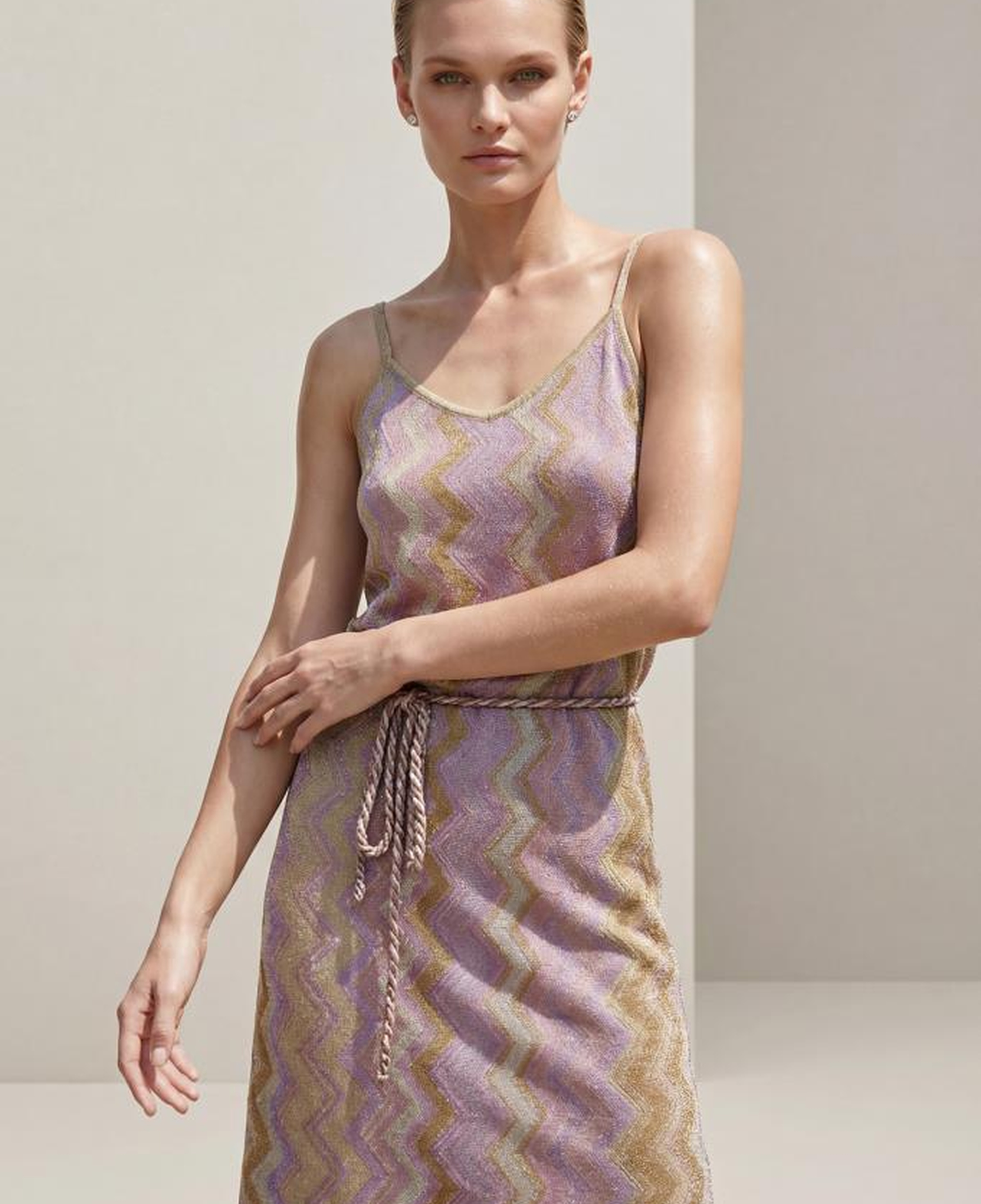 Join Us Degaje Yaka Pembe Midi Elbise