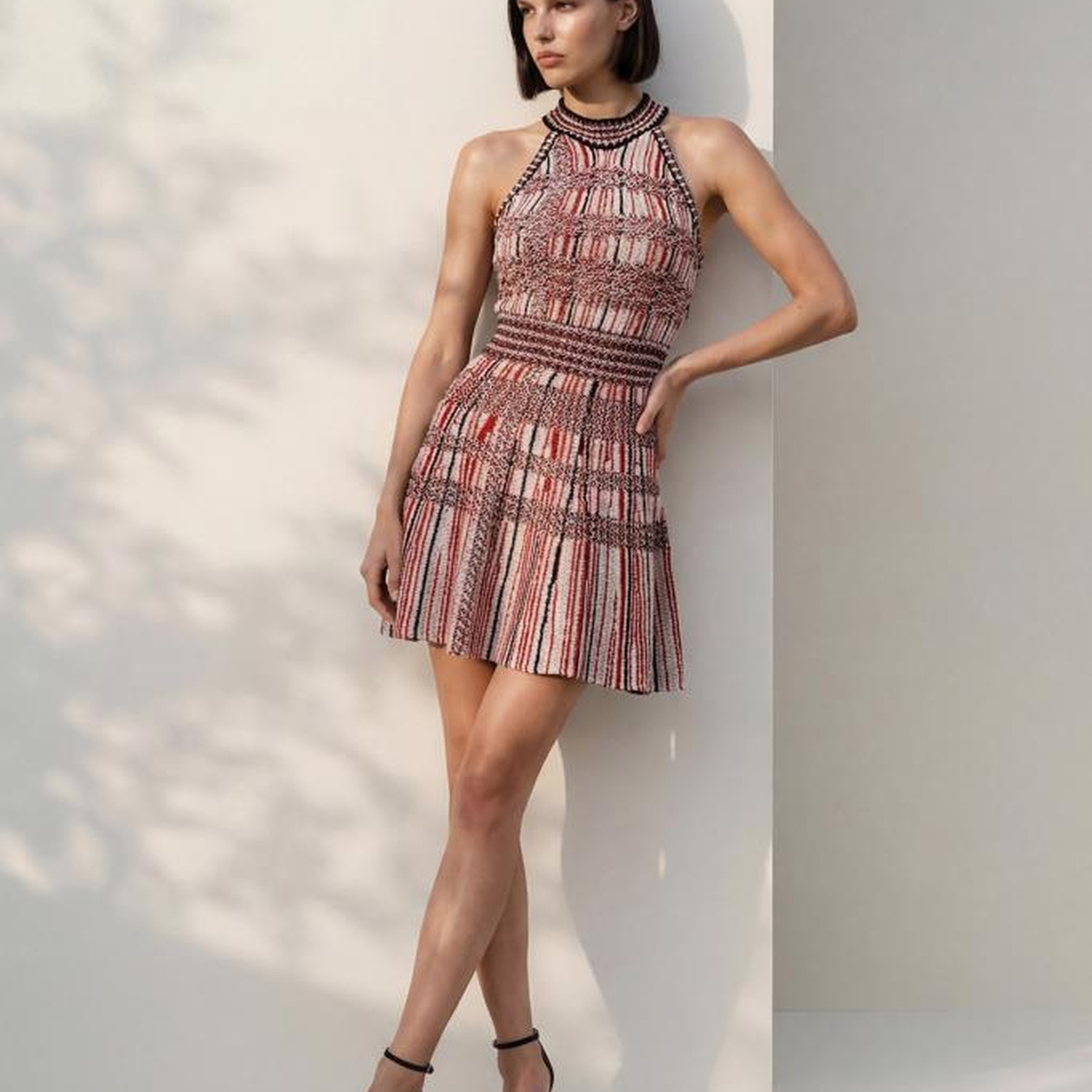 Join Us Halter Yaka Multi Mini Tüvit Elbise