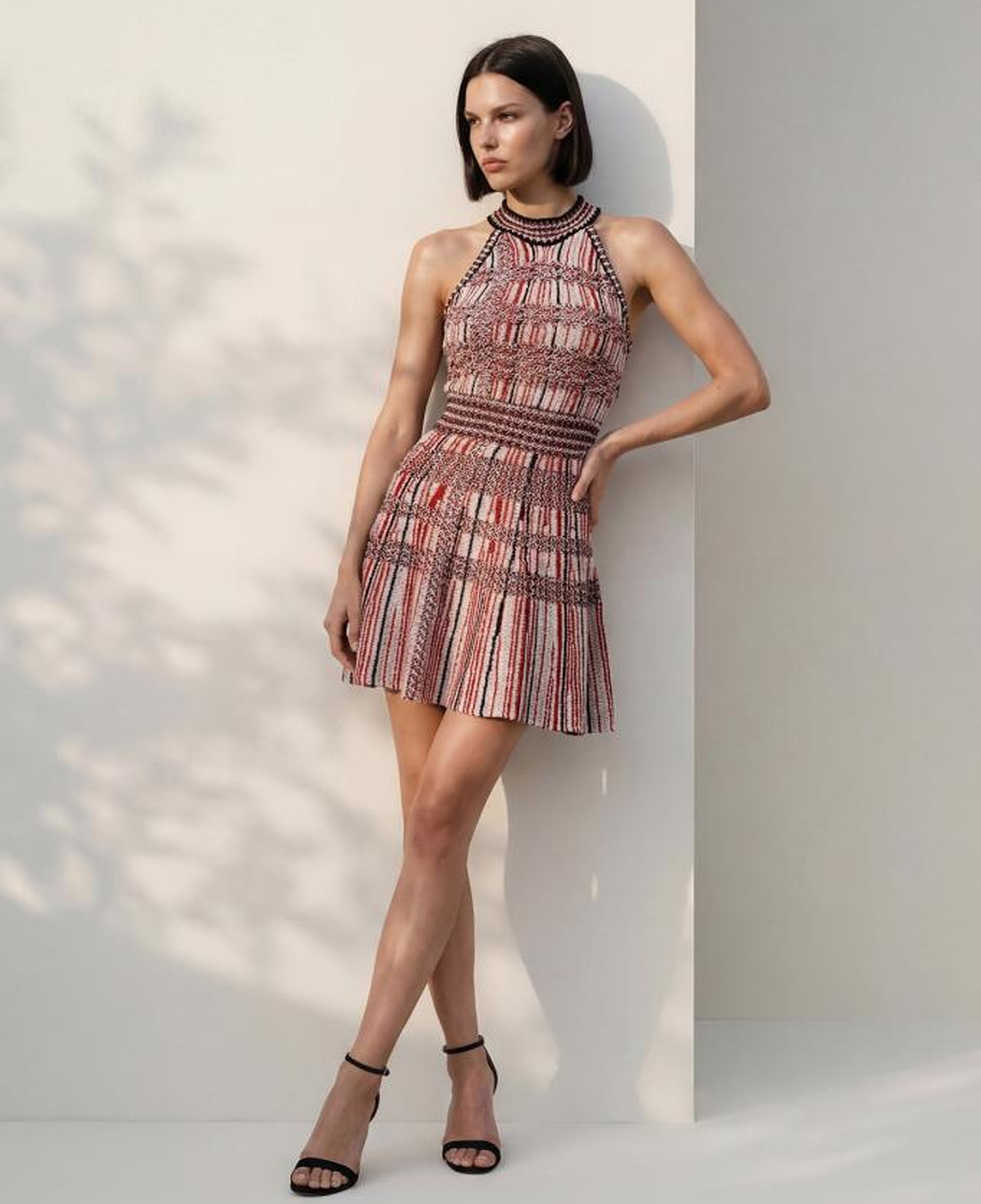 Join Us Halter Yaka Multi Mini Tüvit Elbise