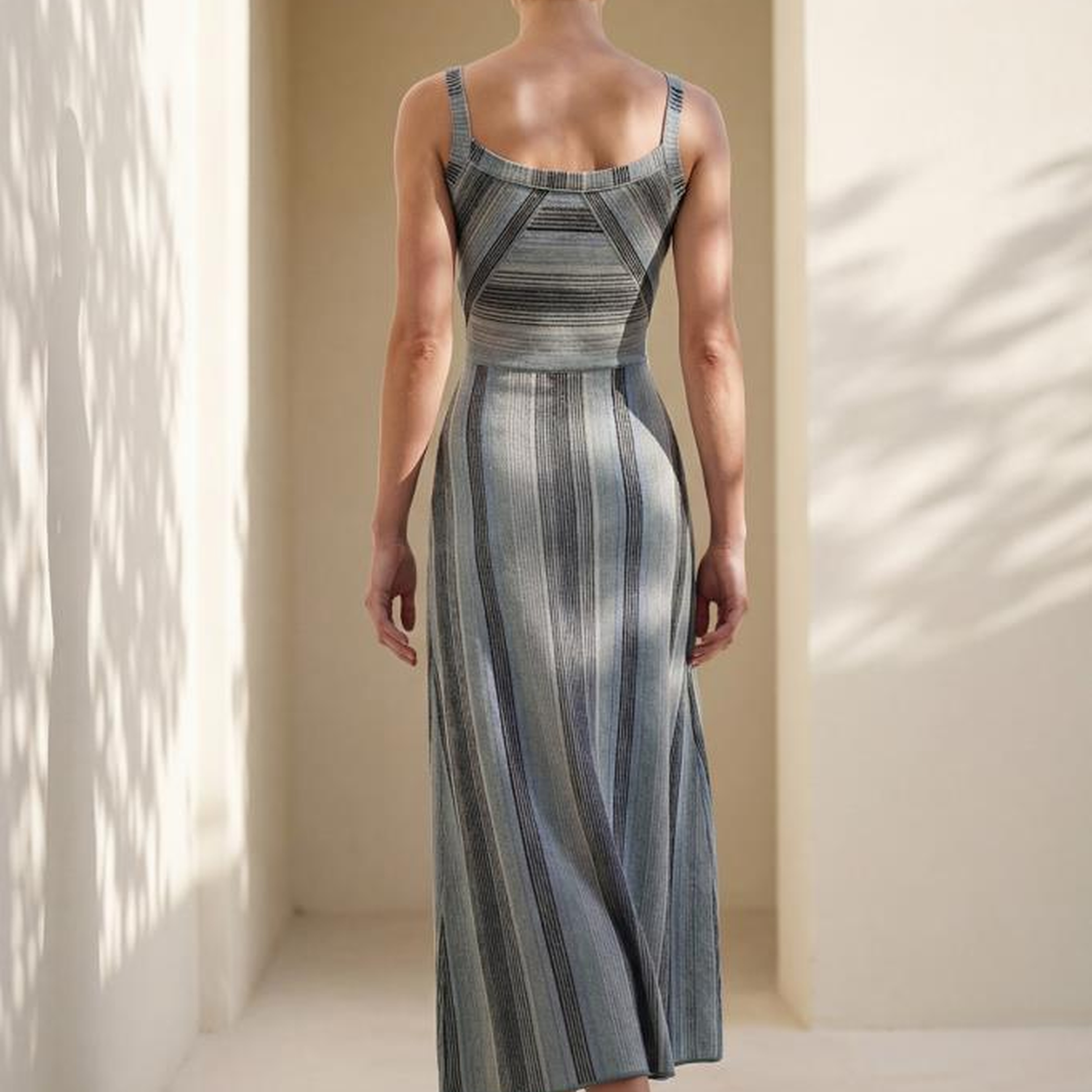 Join Us Askılı Desenli Multi Midi Elbise