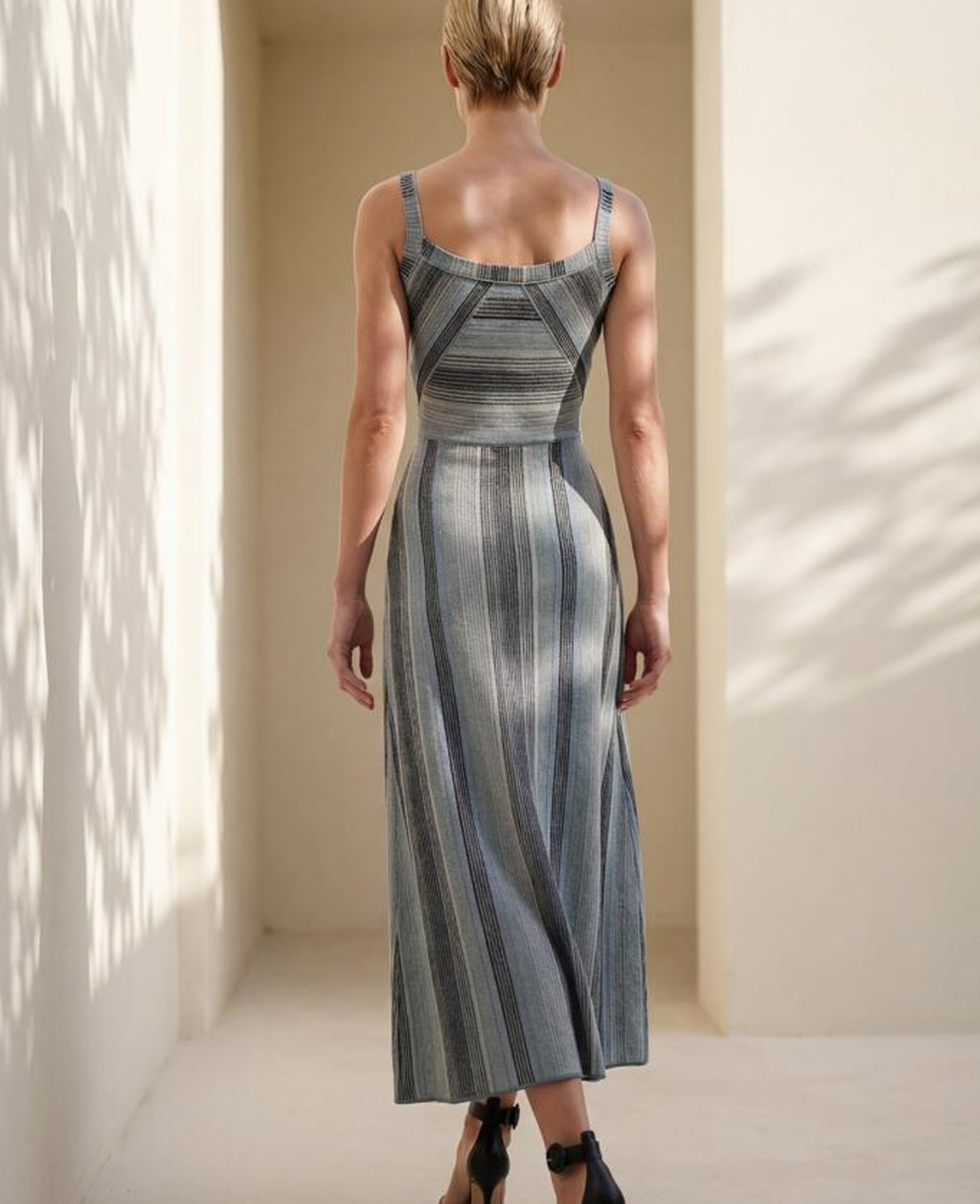 Join Us Askılı Desenli Multi Midi Elbise