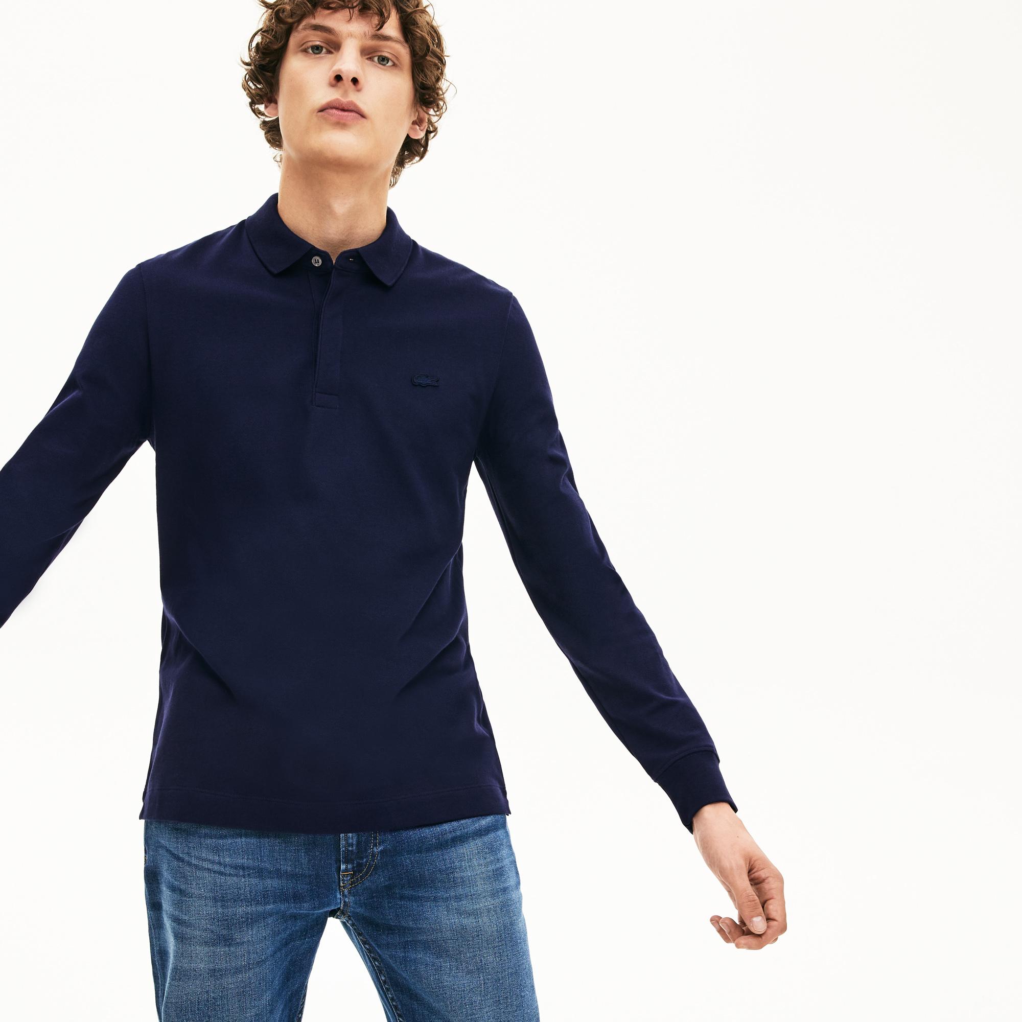 Lacoste Erkek Regular Fit Uzun Kollu Lacivert Paris Polo