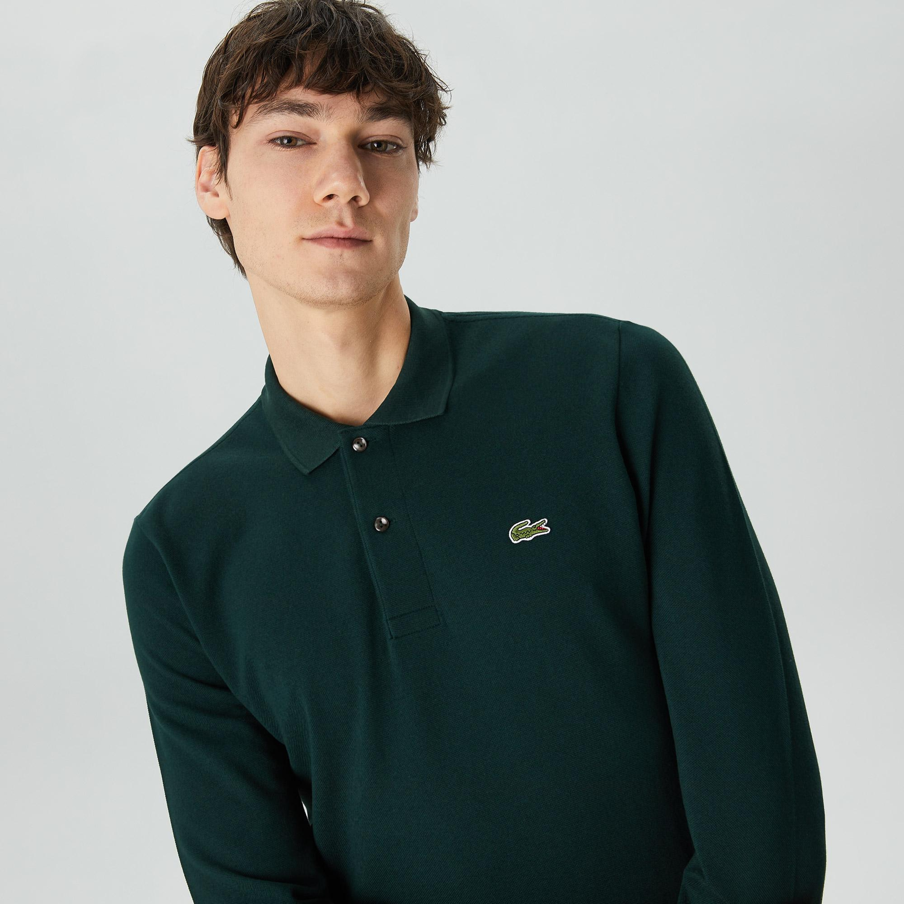 Lacoste Erkek Classic Fit Uzun Kollu Yeşil Polo