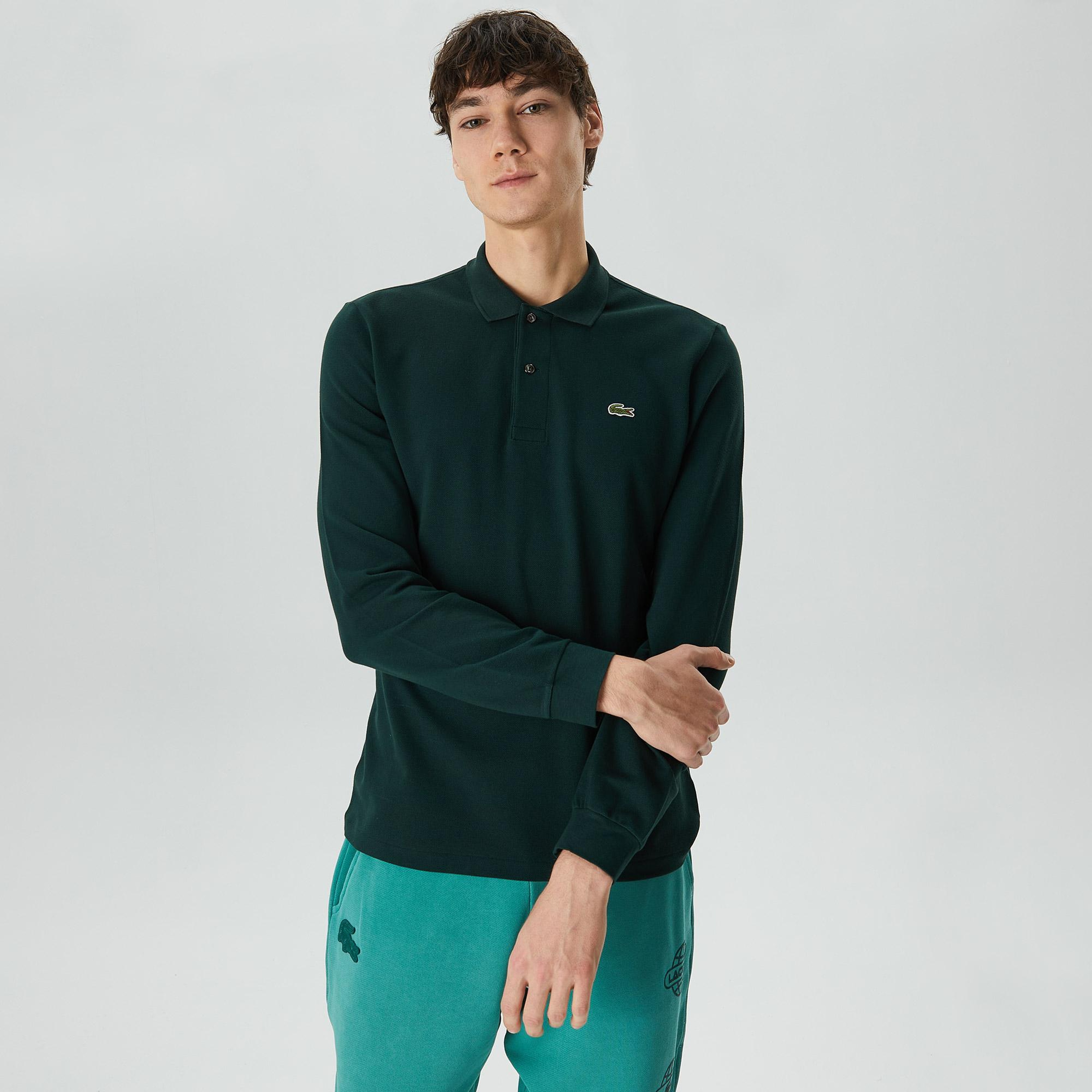 Lacoste Erkek Classic Fit Uzun Kollu Yeşil Polo