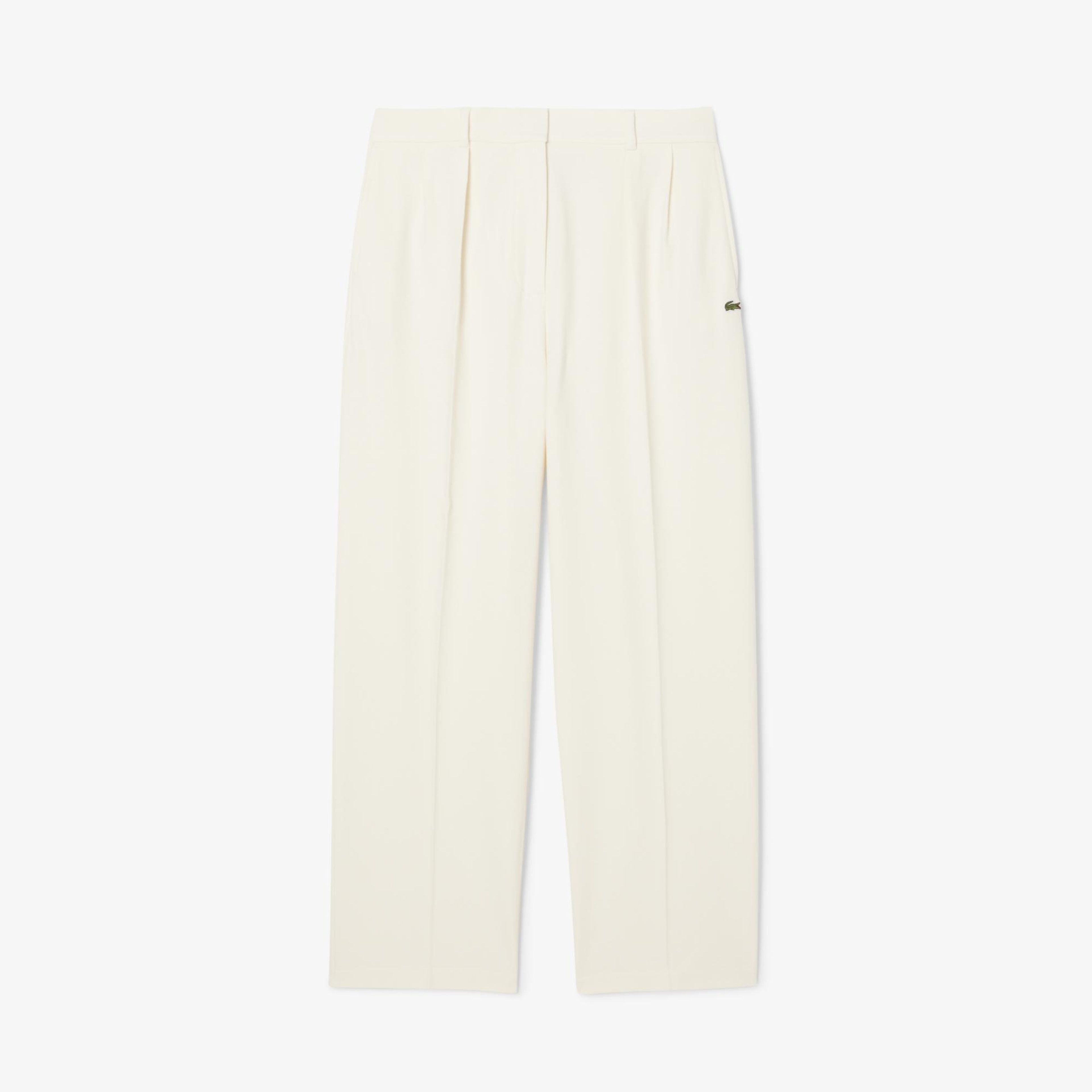 Lacoste Kadın Oversize Fit Krem Pantolon