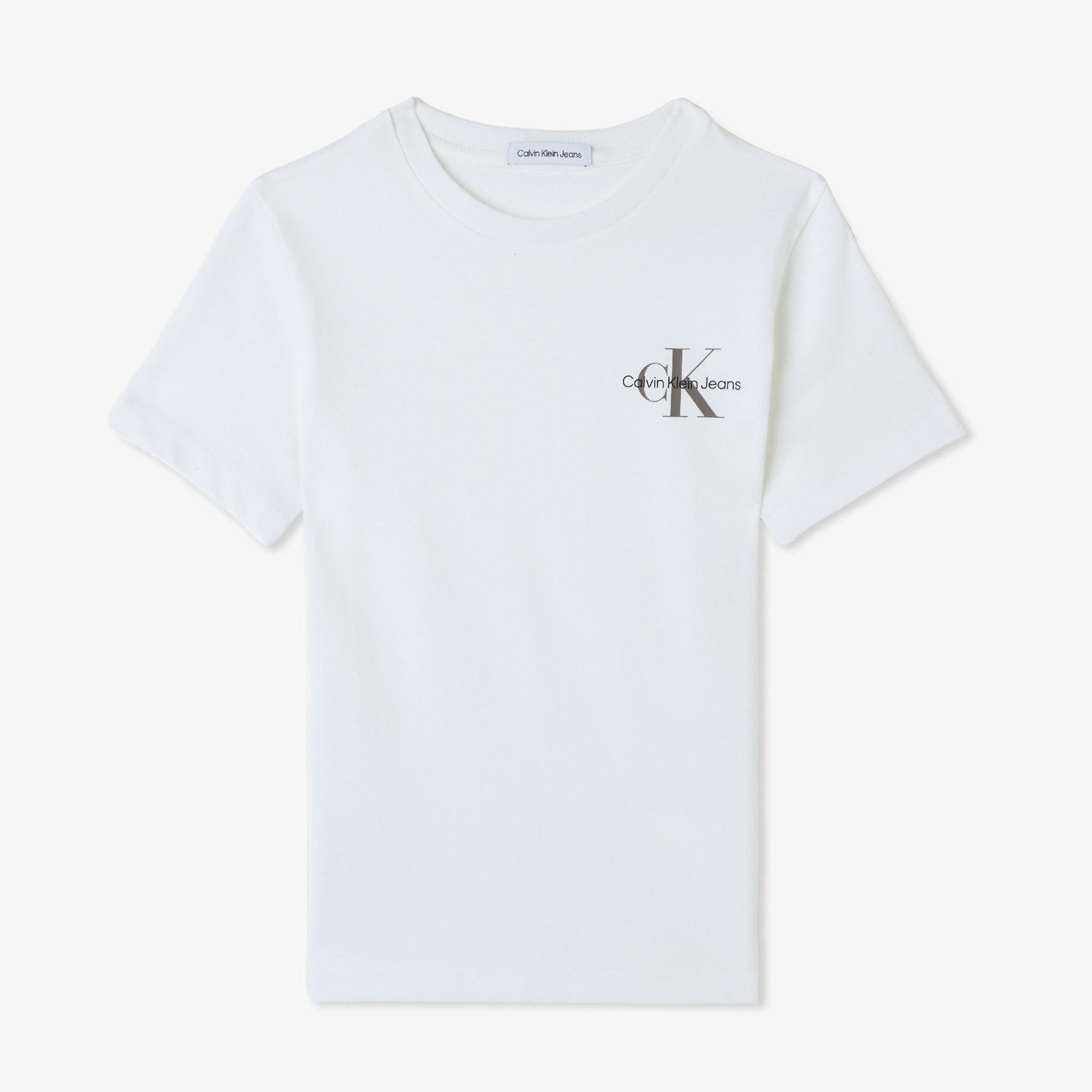 Calvin Klein Jeans Chest Monogram Çocuk Beyaz T-Shirt