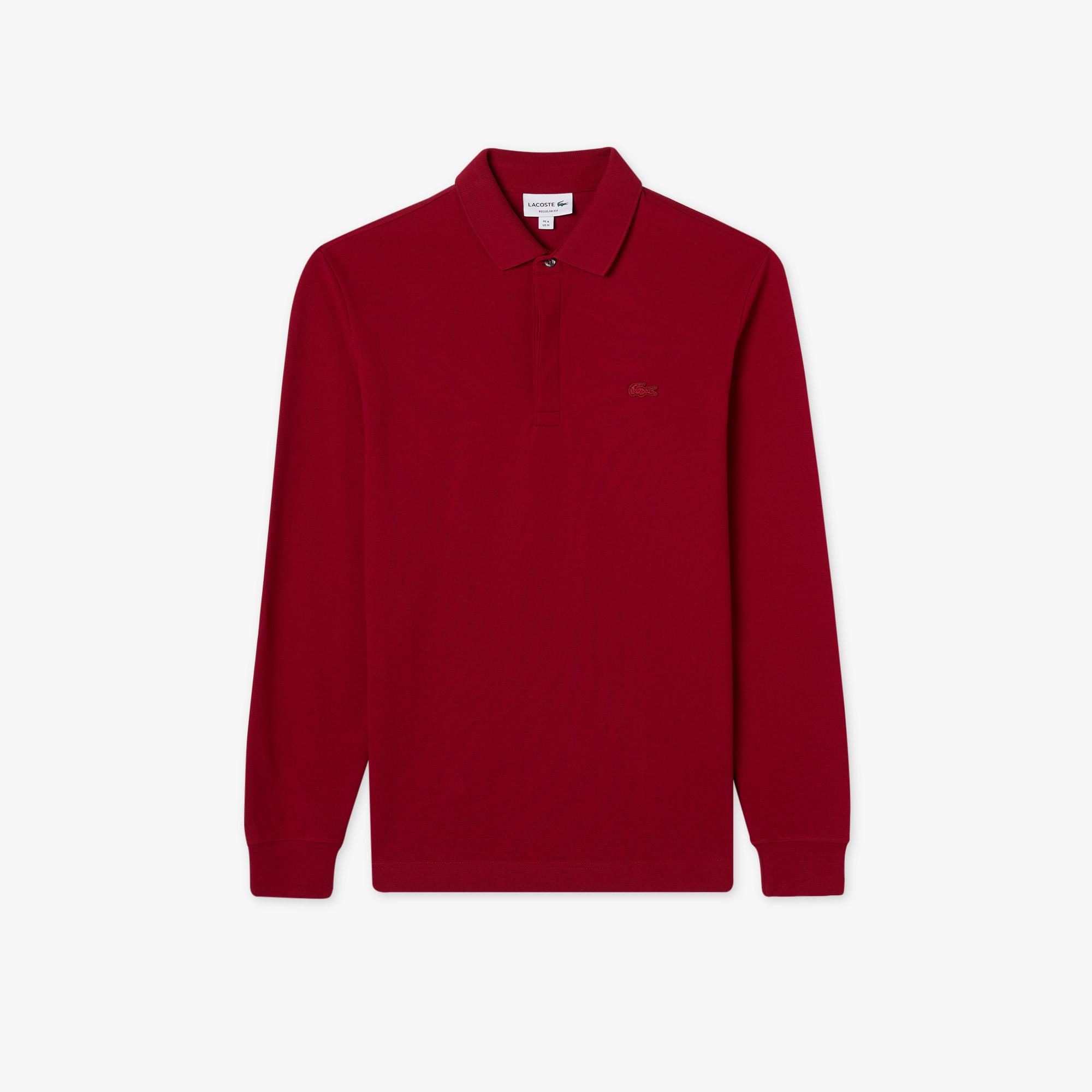 Lacoste Paris Erkek Regular Fit Uzun Kollu Bordo Polo