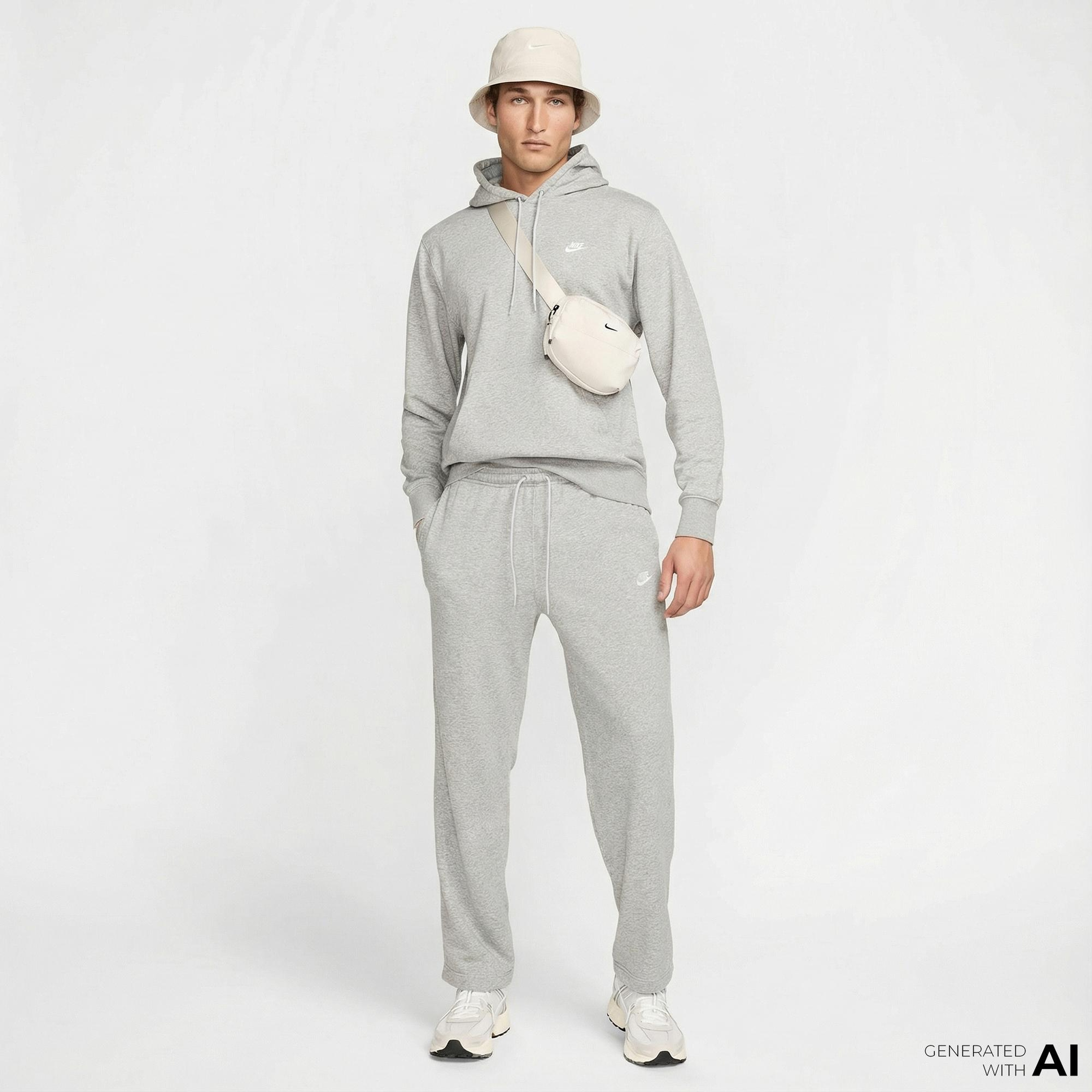 Nike Club French Terry Erkek Gri Eşofman Altı