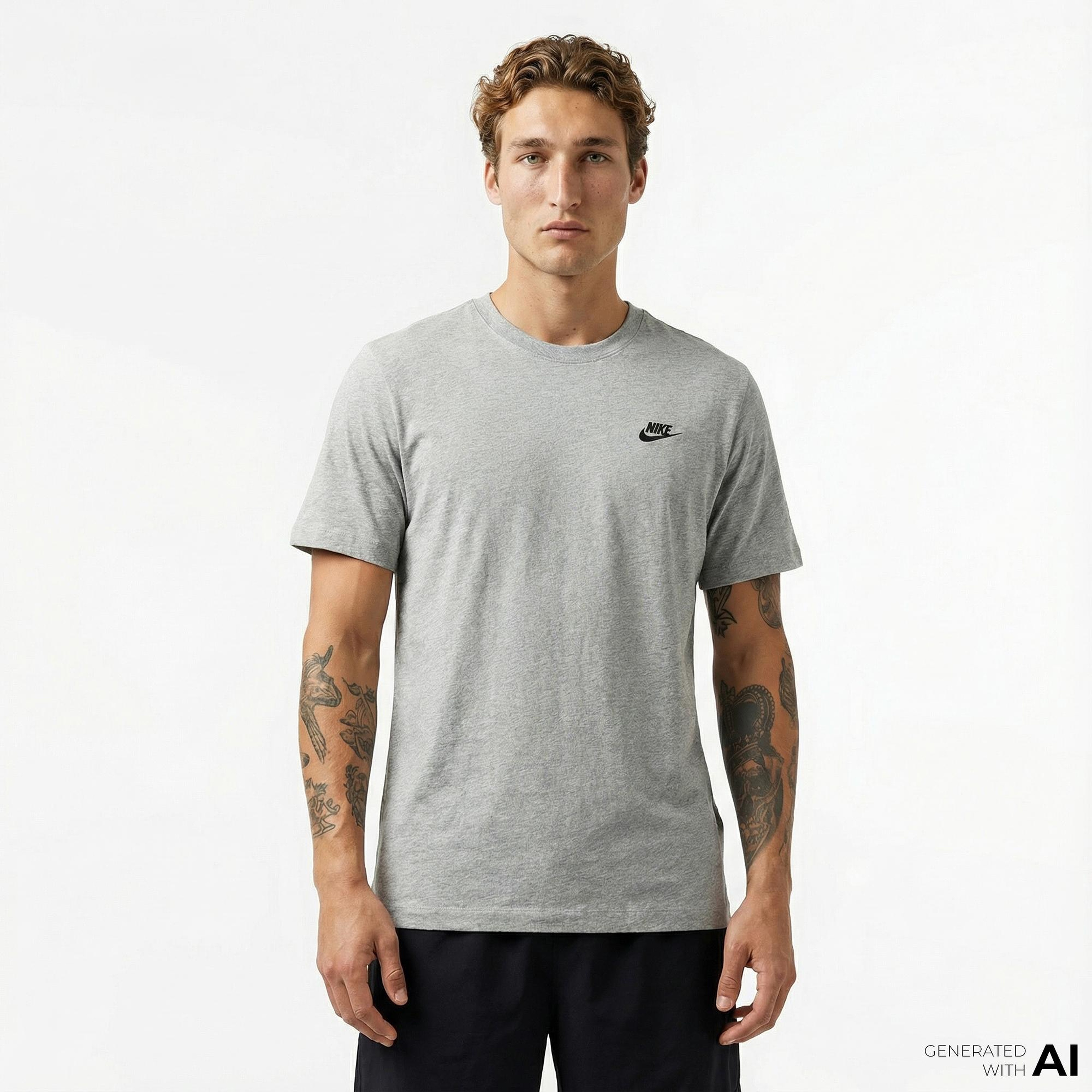 Nike Sportswear Club Erkek Gri T-Shirt