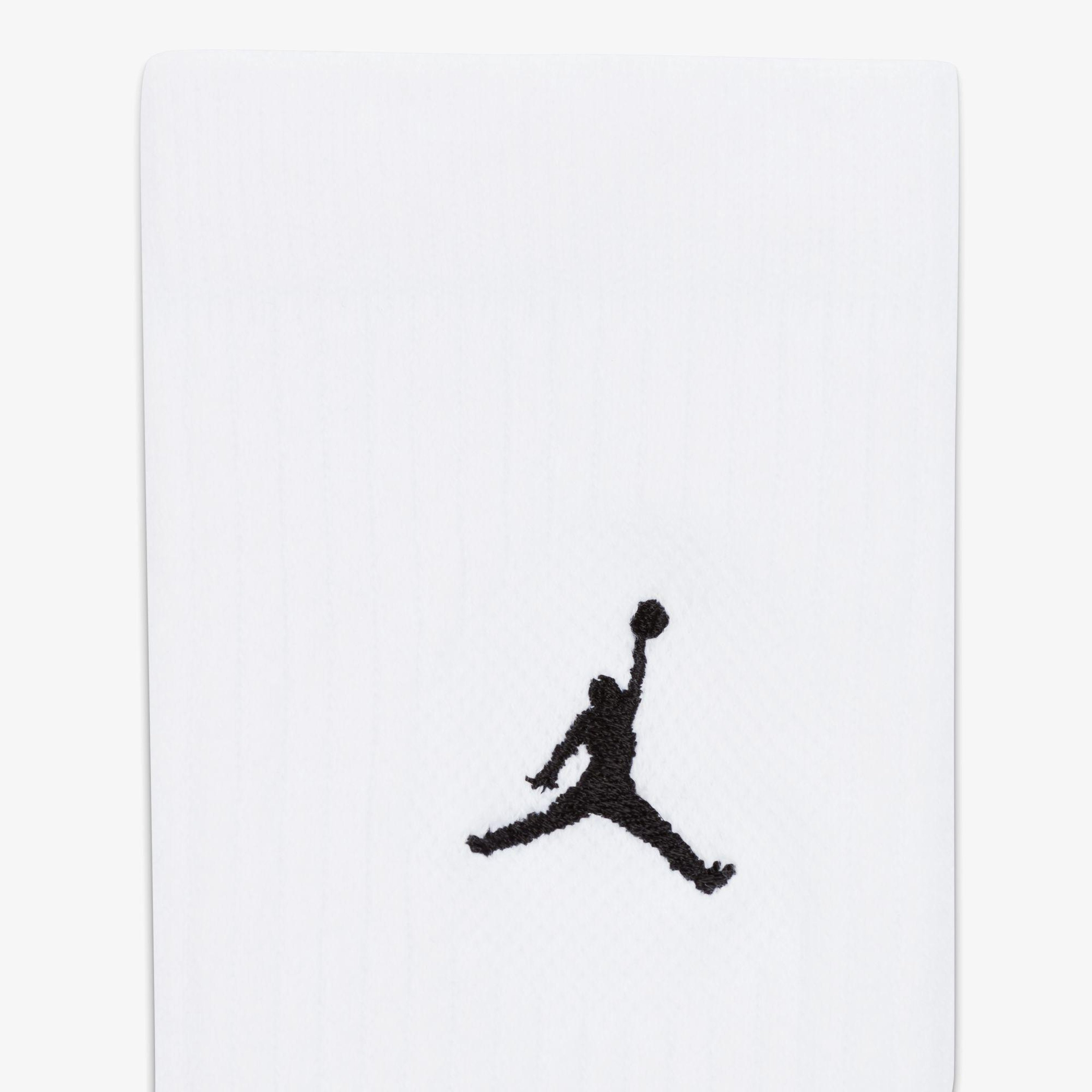 Jordan Cush Poly 3' lü Unisex Beyaz Çorap