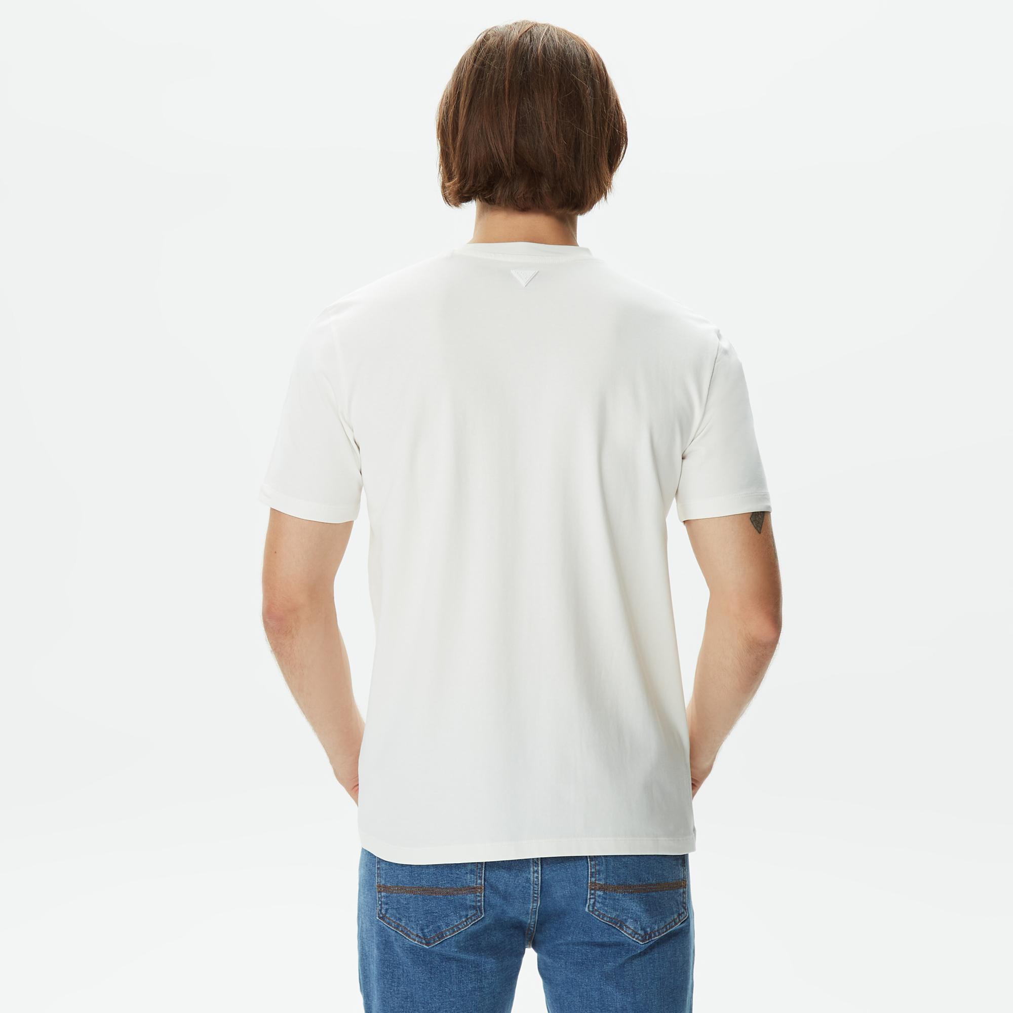 Guess Alphy Erkek Beyaz T-Shirt