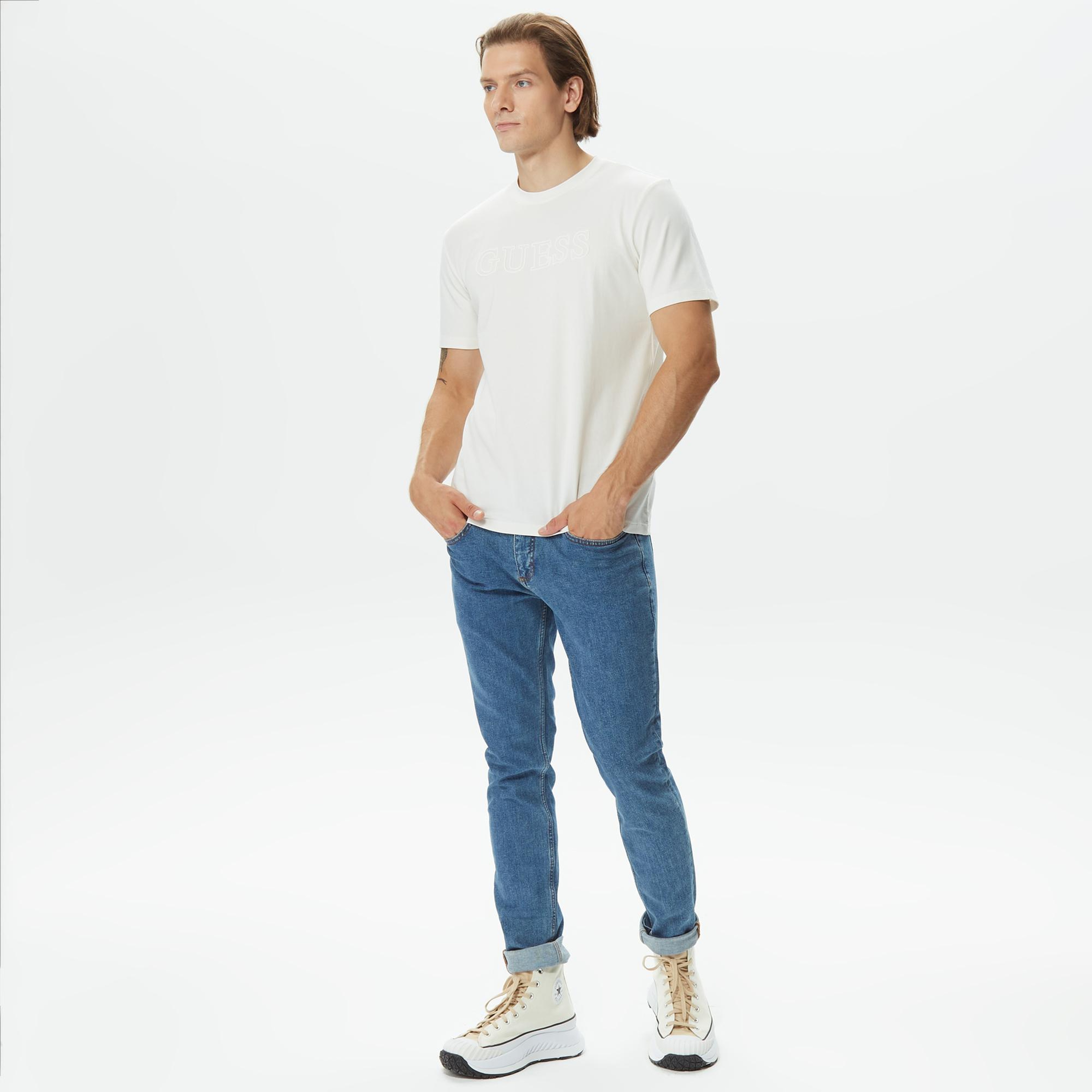 Guess Alphy Erkek Beyaz T-Shirt