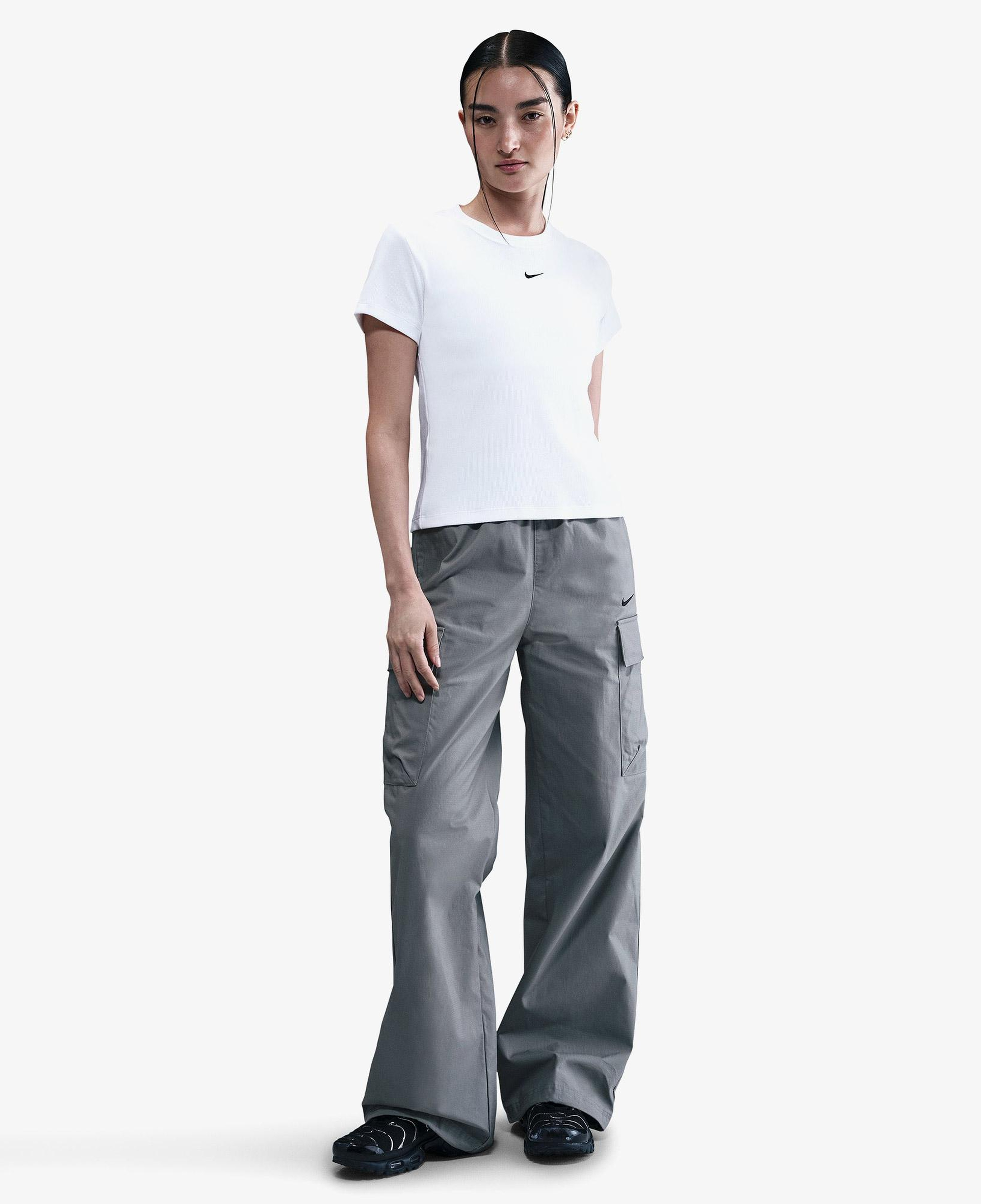 Nike Sportswear Ribbed Kadın Beyaz T-Shirt