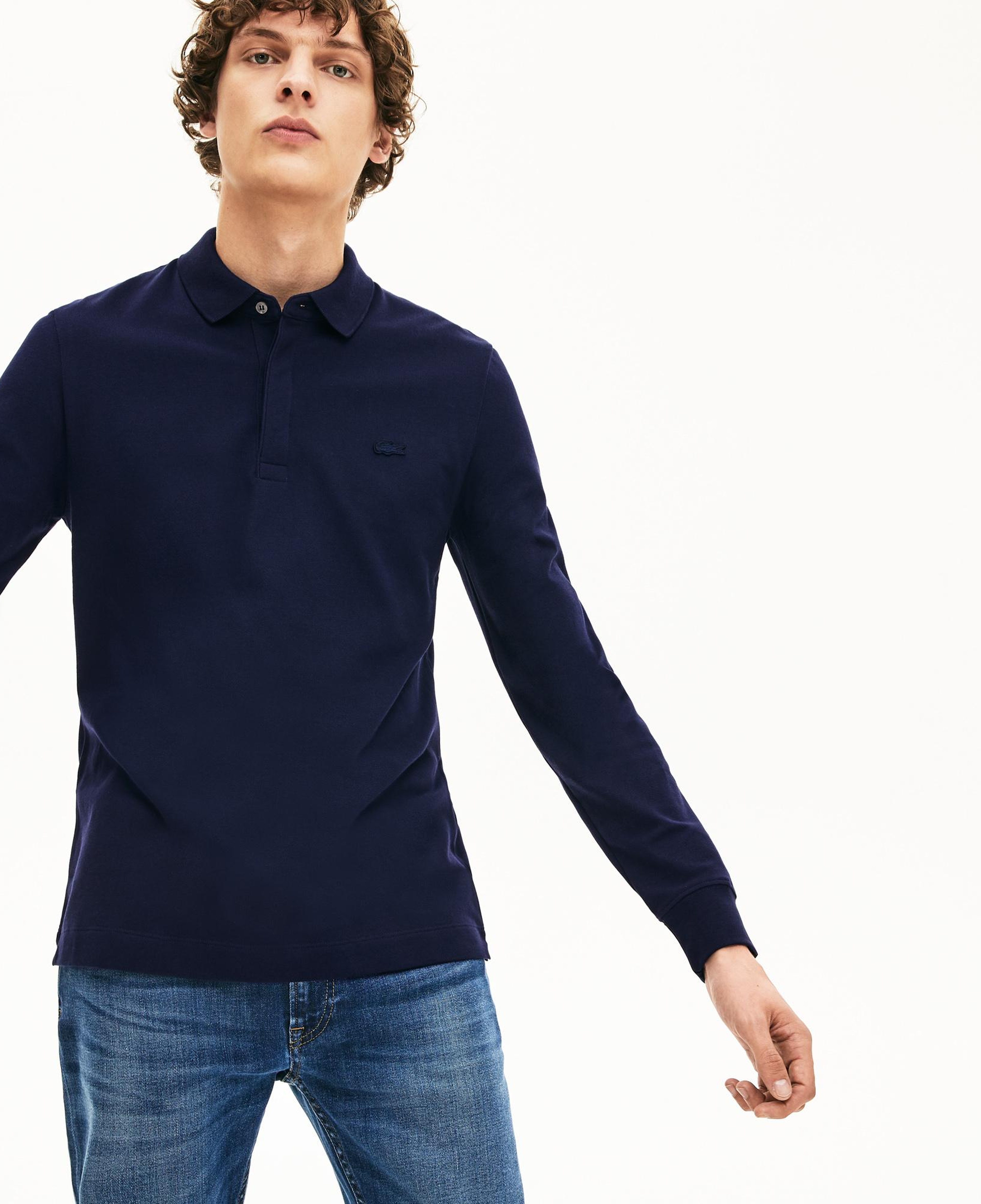 Lacoste Erkek Regular Fit Uzun Kollu Lacivert Paris Polo