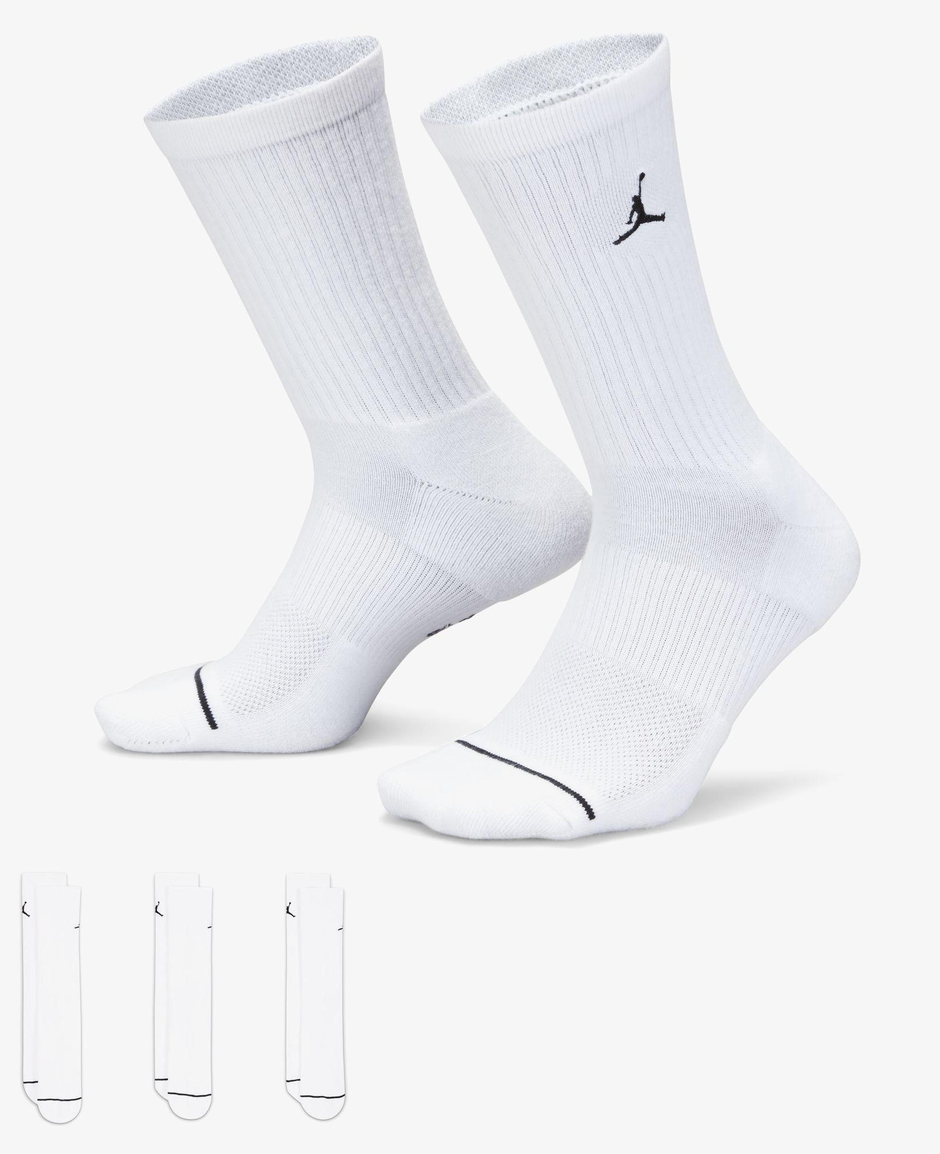 Jordan Cush Poly 3' lü Unisex Beyaz Çorap