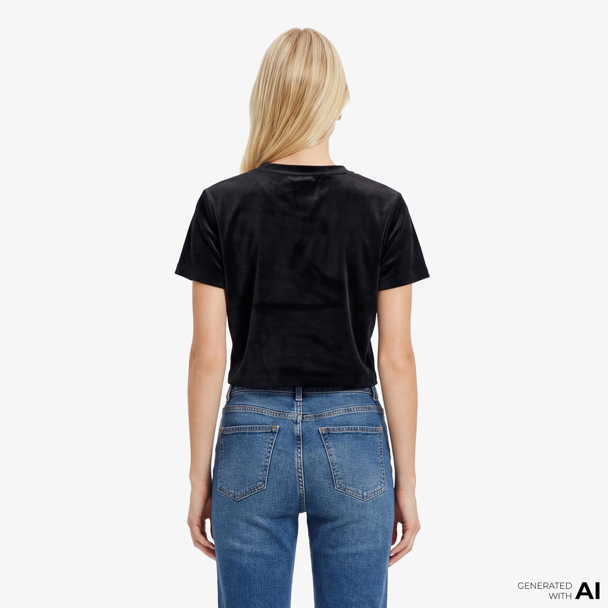 Guess Couture Aktif Boxy Fit Kadın Siyah T-Shirt