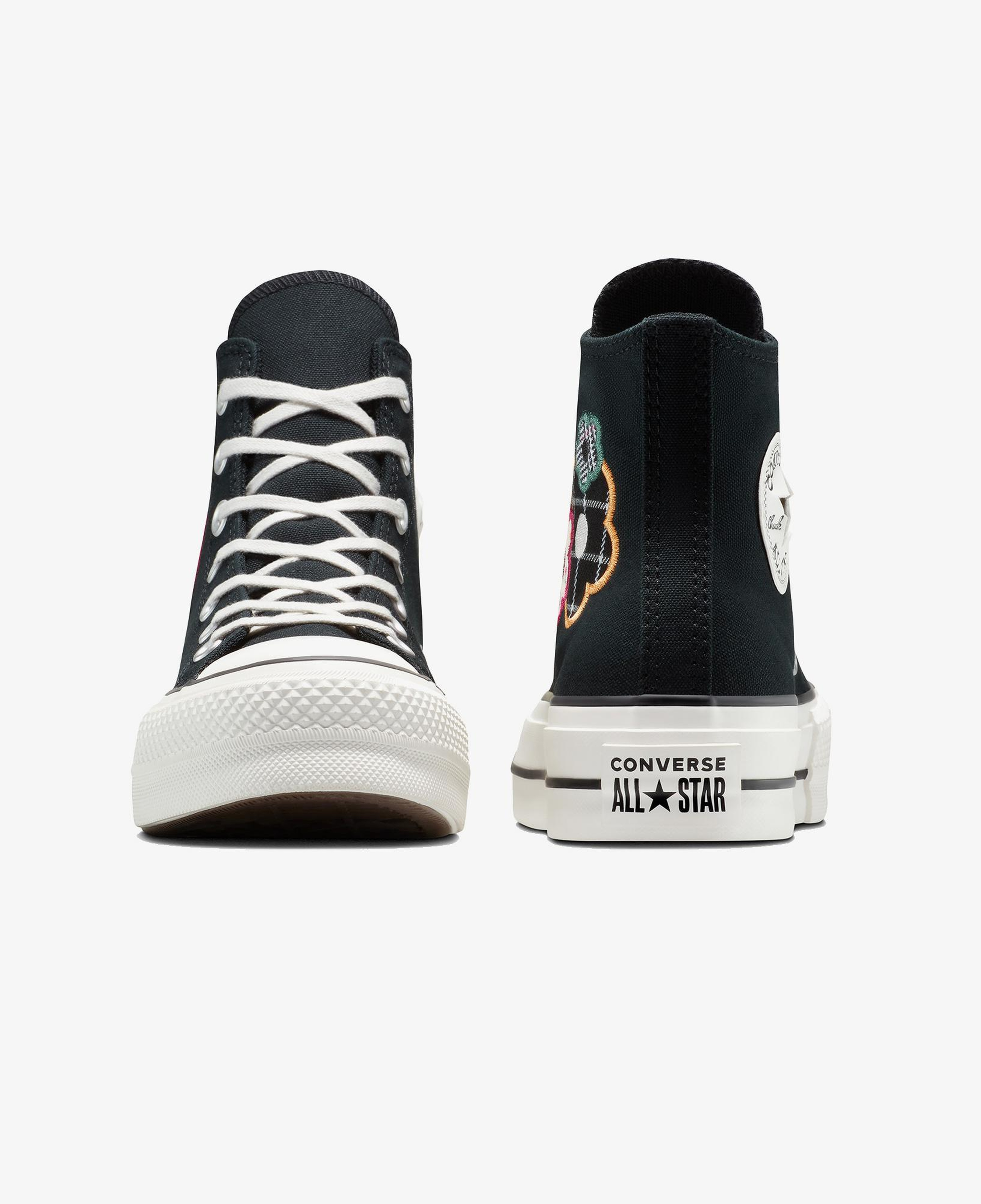 Converse Chuck Taylor All Star Lift Platform Floral Kadın Siyah Sneaker
