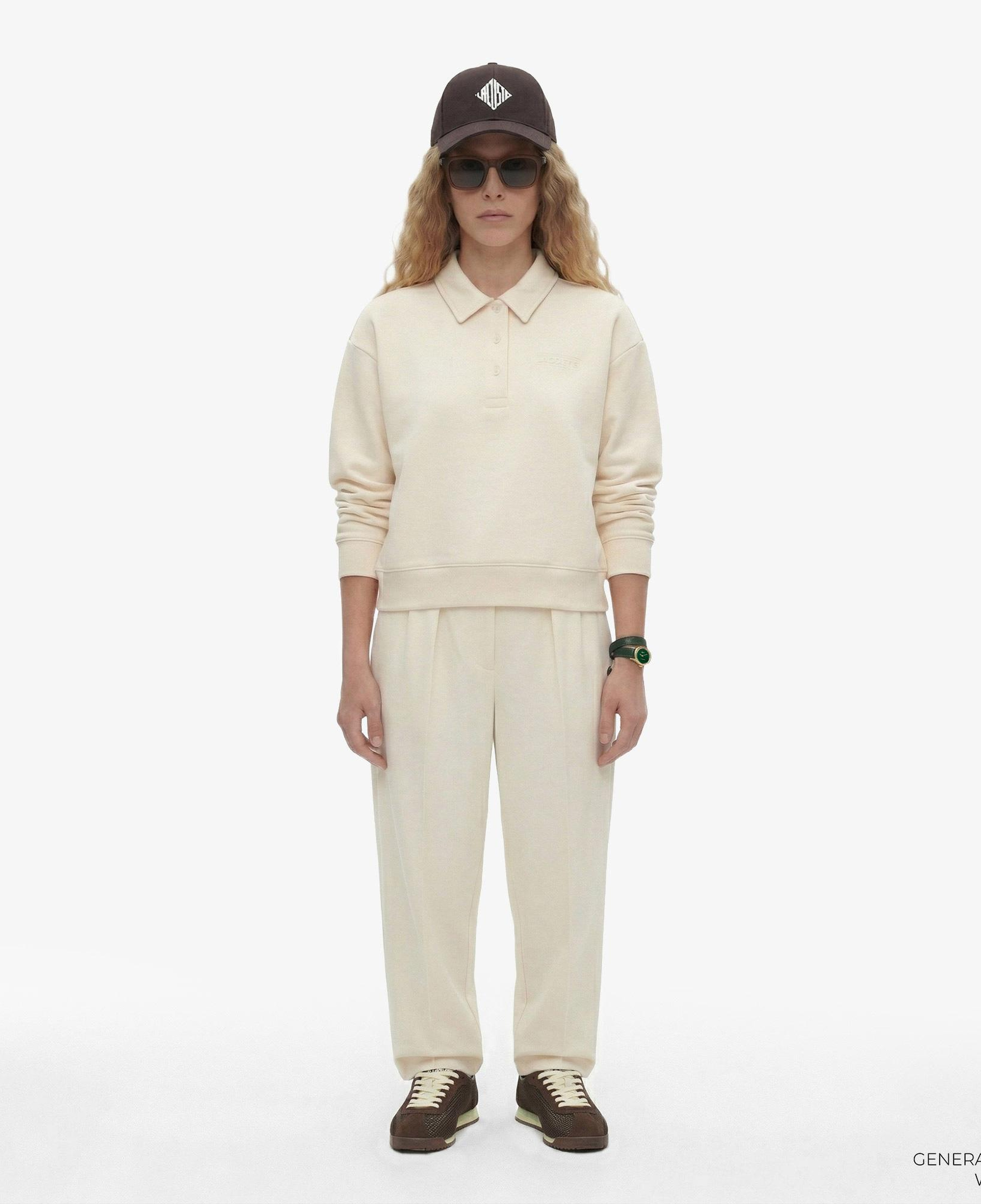 Lacoste Kadın Oversize Fit Krem Pantolon