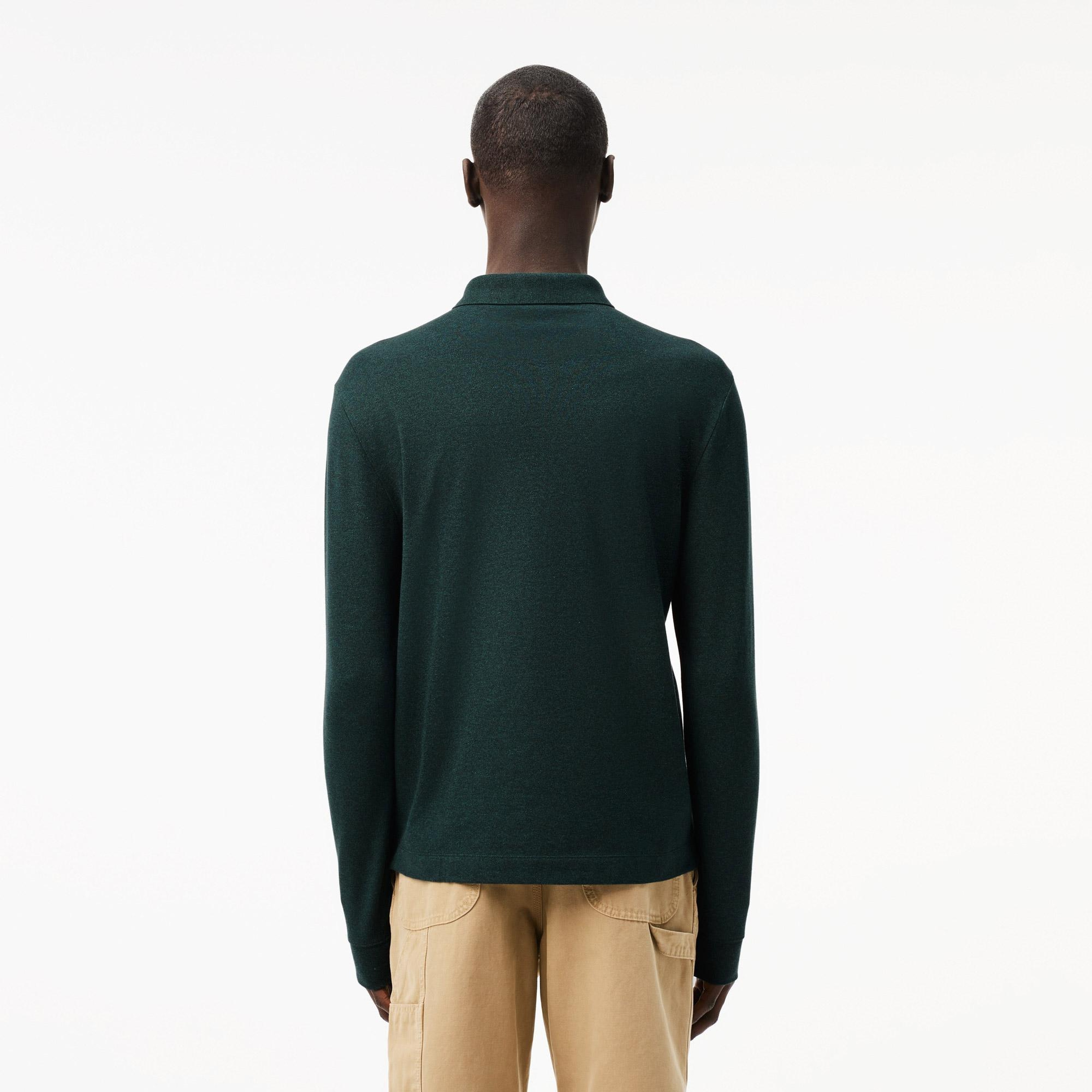 Lacoste Paris Erkek Regular Fit Uzun Kollu Koyu Yeşil Polo