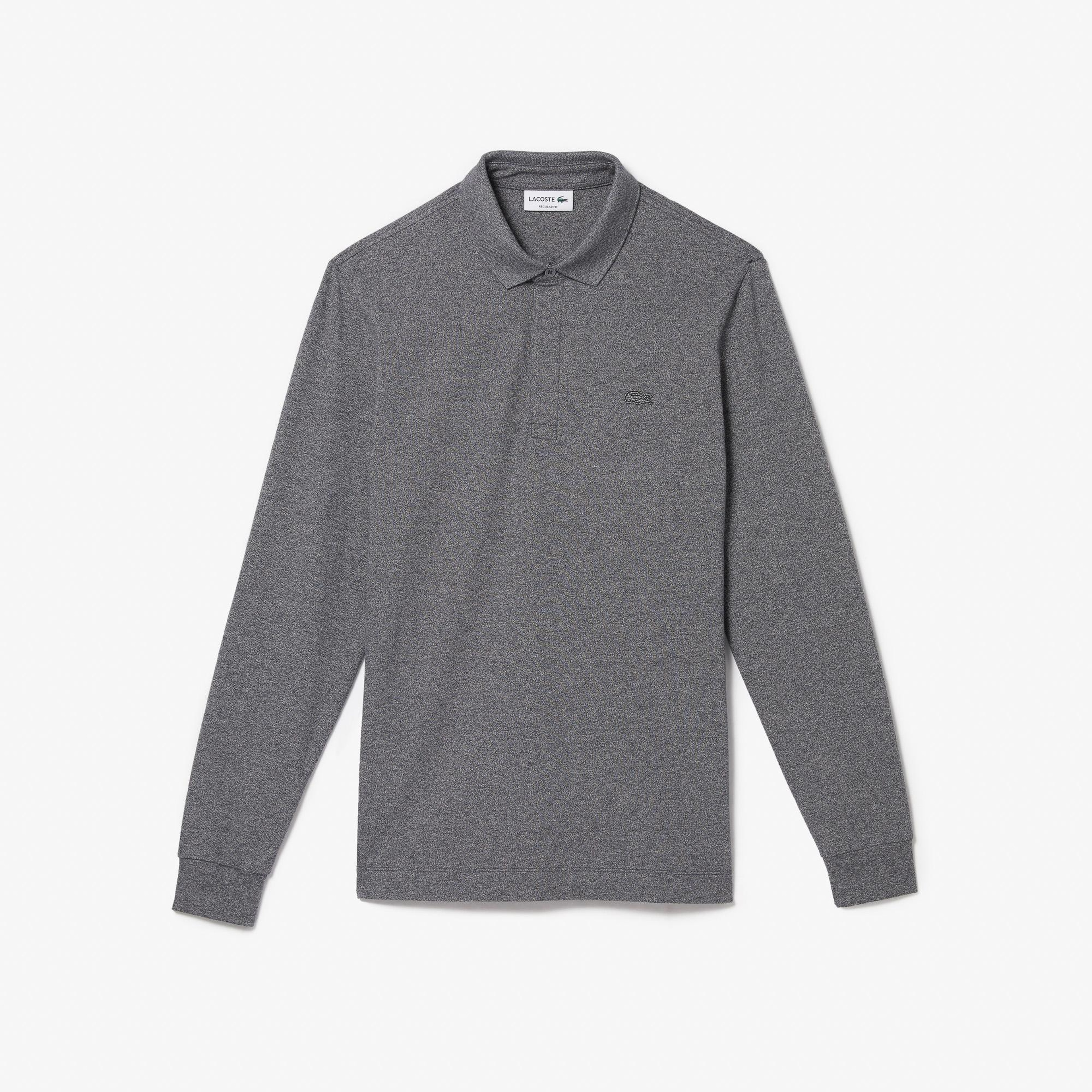 Lacoste Paris Erkek Regular Fit Uzun Kollu Koyu Gri Polo