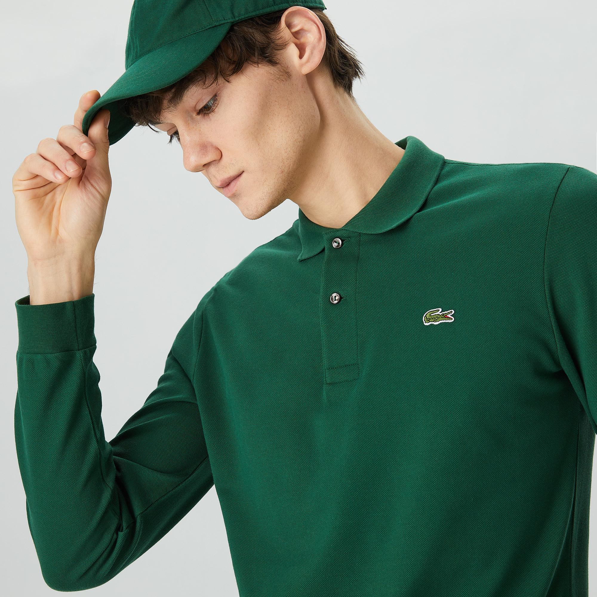 Lacoste Erkek Classic Fit Uzun Kollu Yeşil Polo