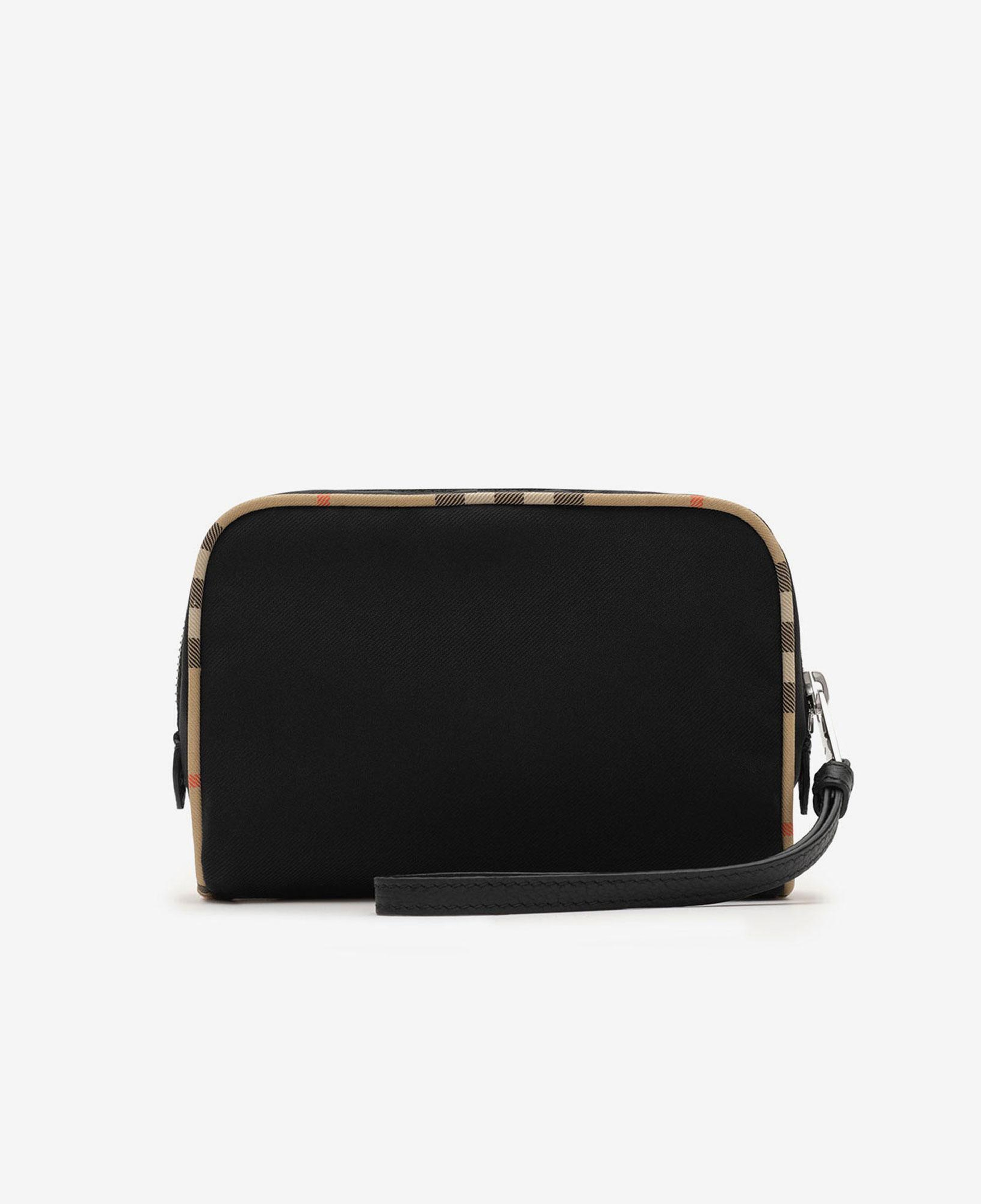 Burberry Small Check Piping Pouch Erkek Siyah El Çantası