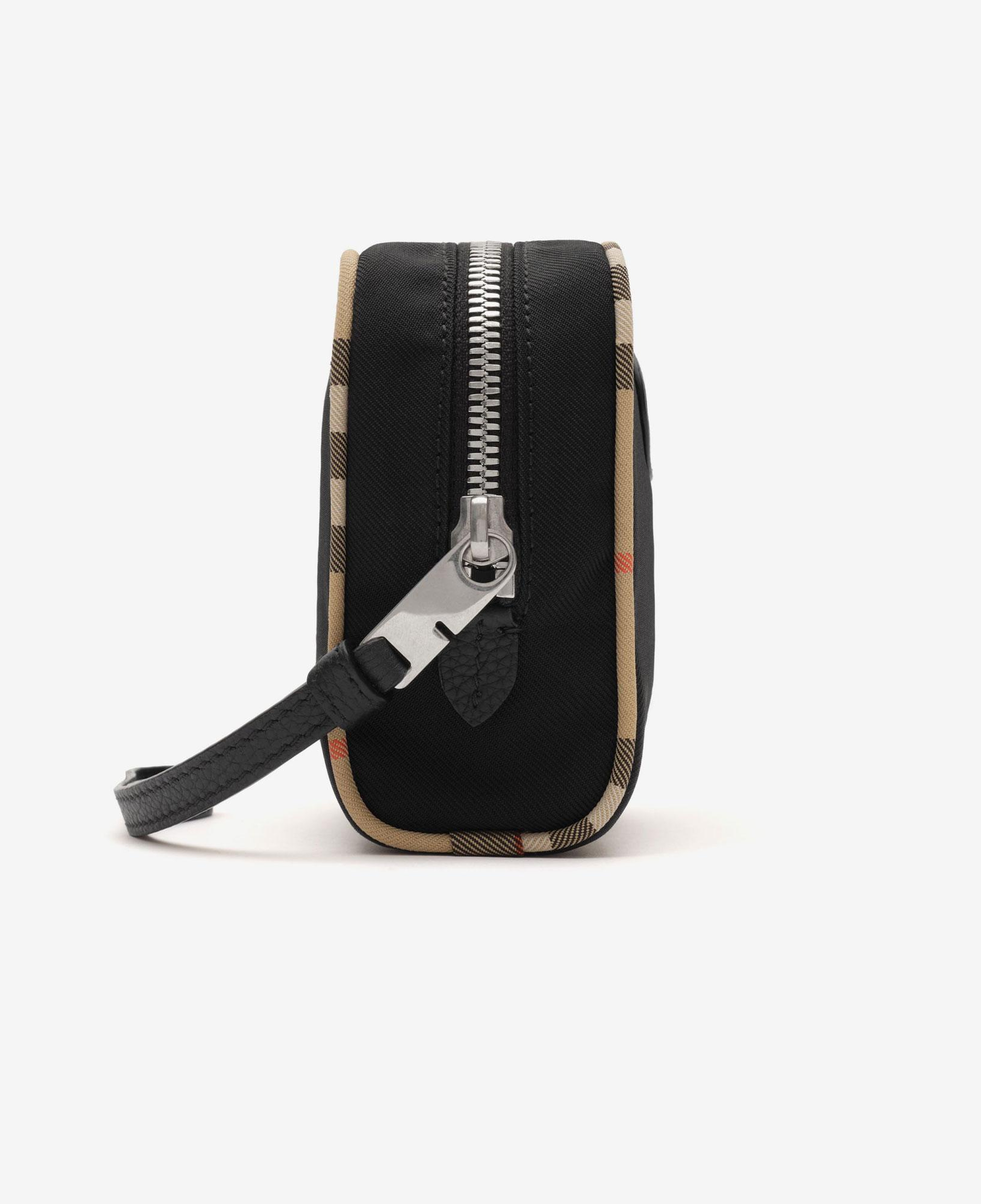 Burberry Small Check Piping Pouch Erkek Siyah El Çantası