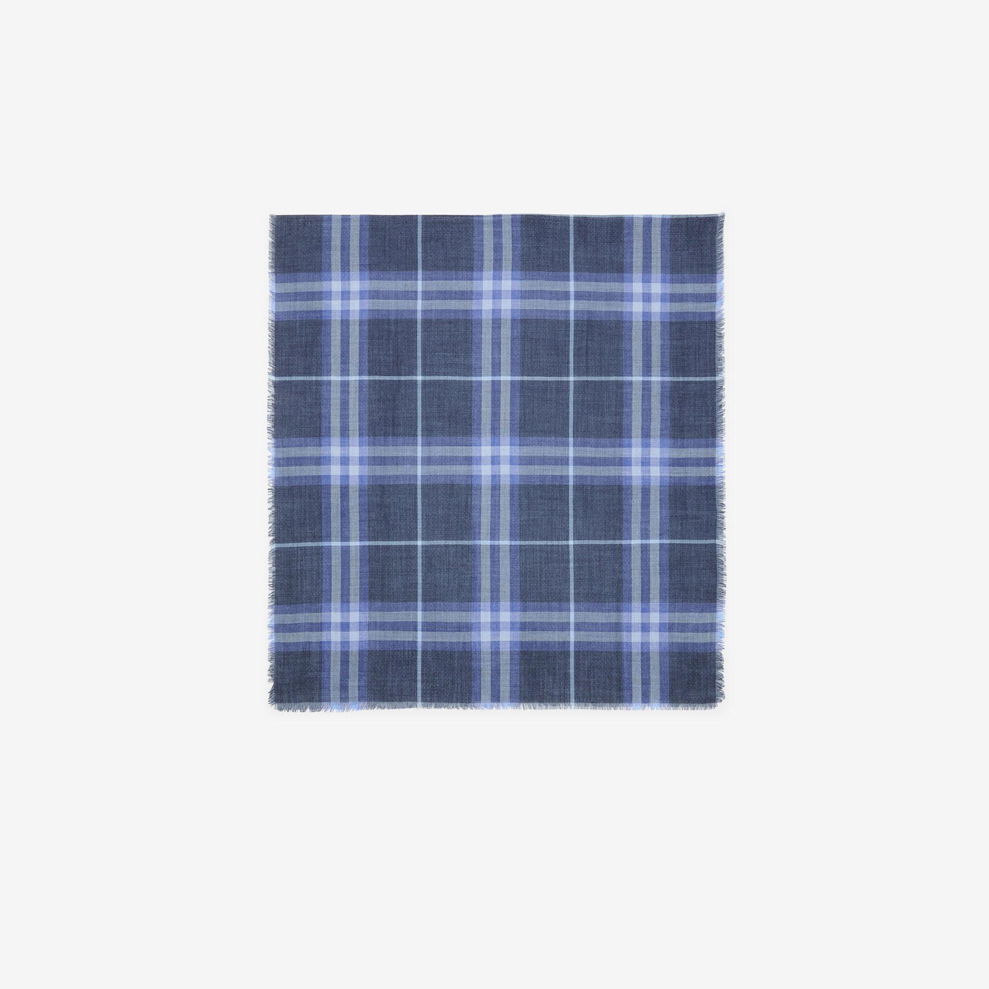 Burberry Reversible Check Wool Silk Kadın Lacivert Atkı