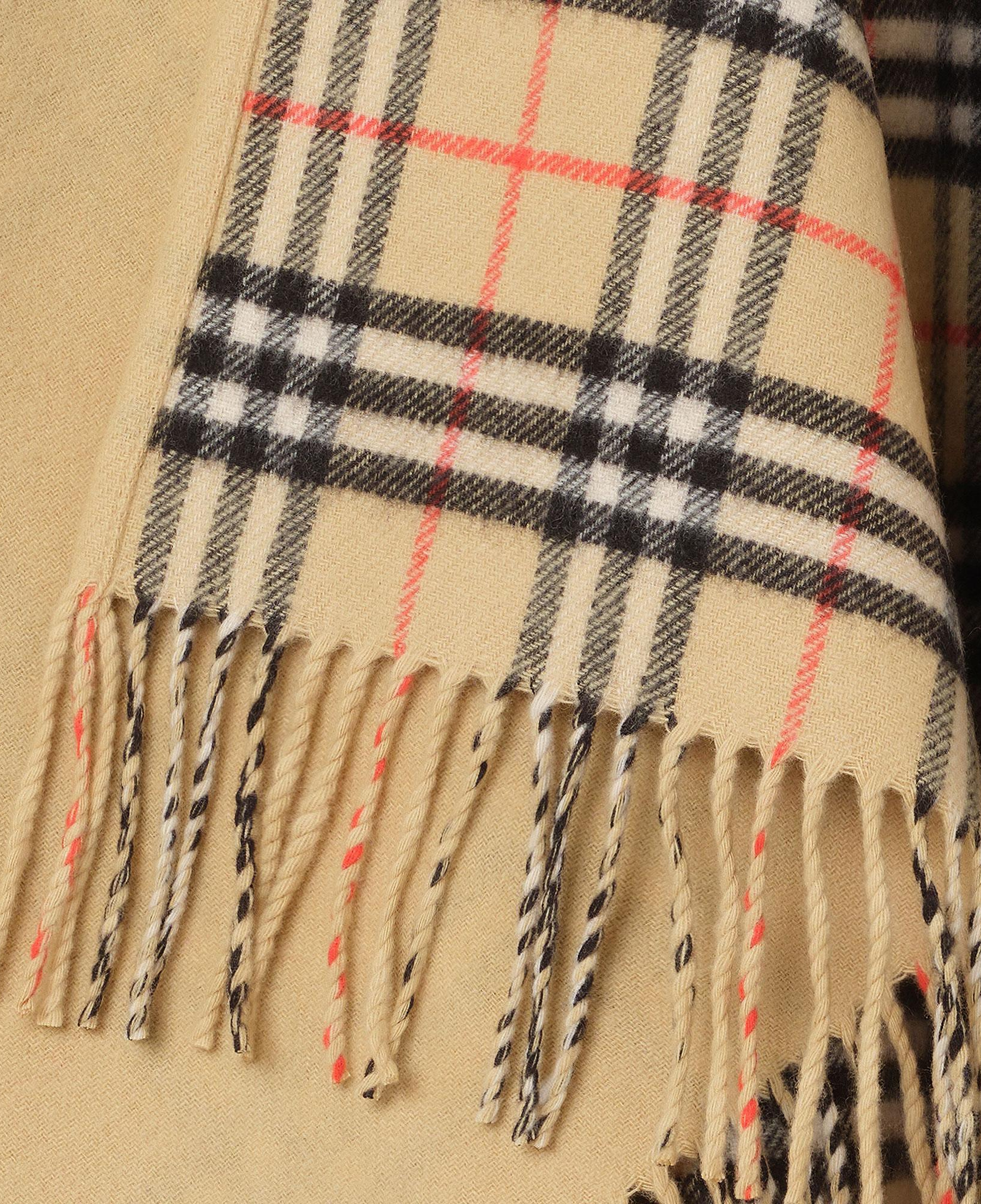 Burberry Reversible Check Wool Kadın Bej Panço
