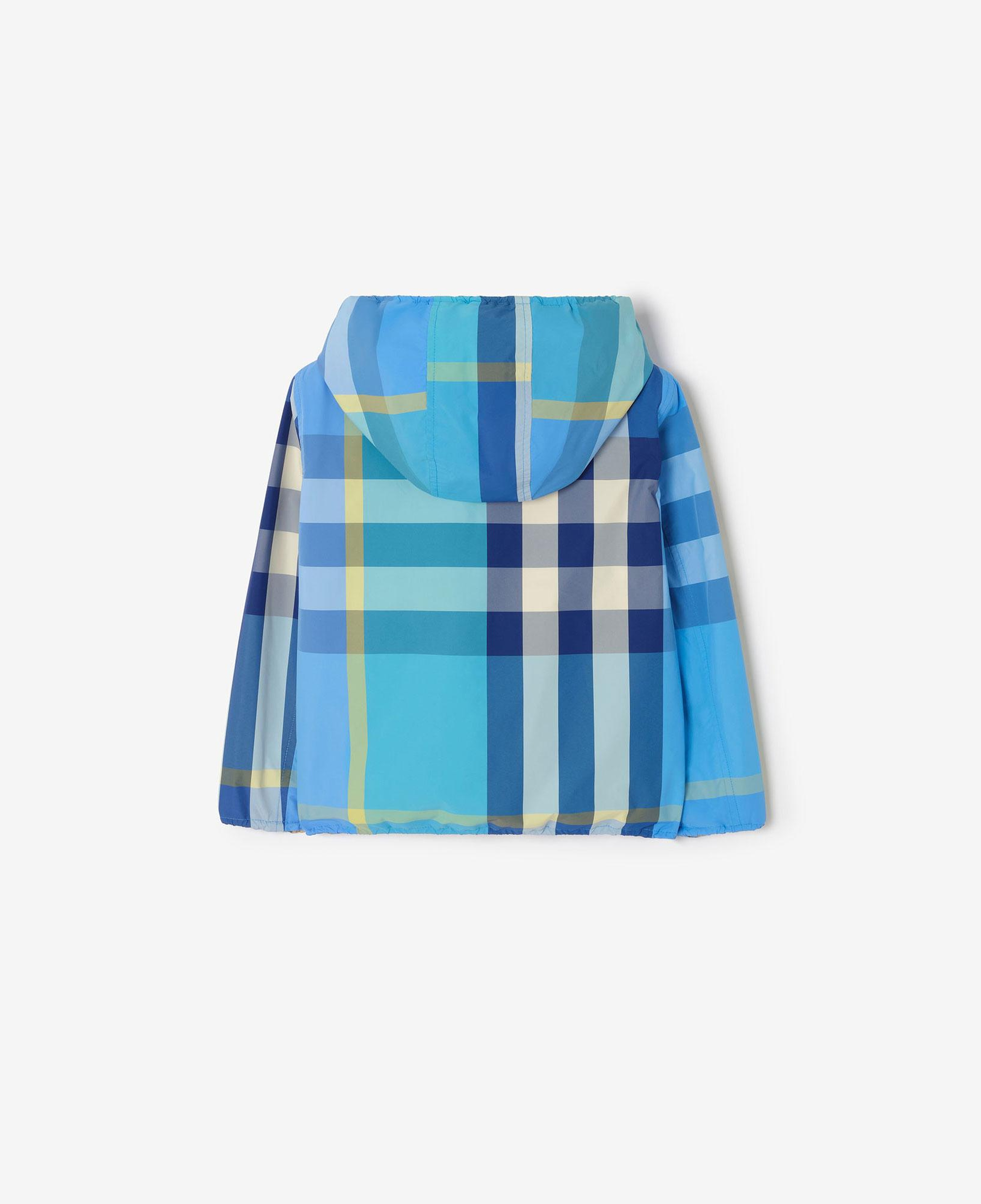 Burberry Reversible Check Nylon Hooded Çocuk Mavi Mont