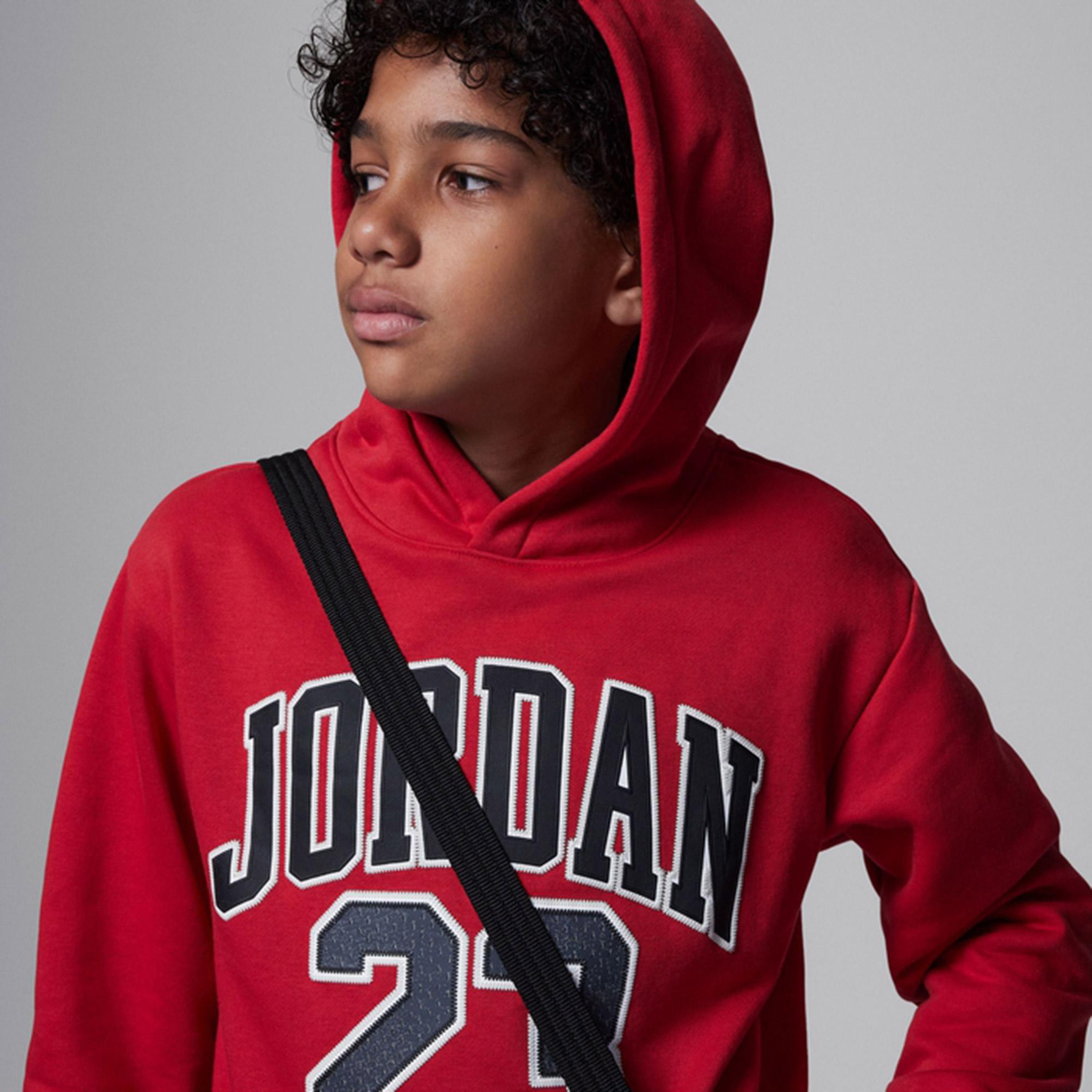 Jordan Fleece Pullover Çocuk Kırmızı Kapüşonlu Sweatshirt