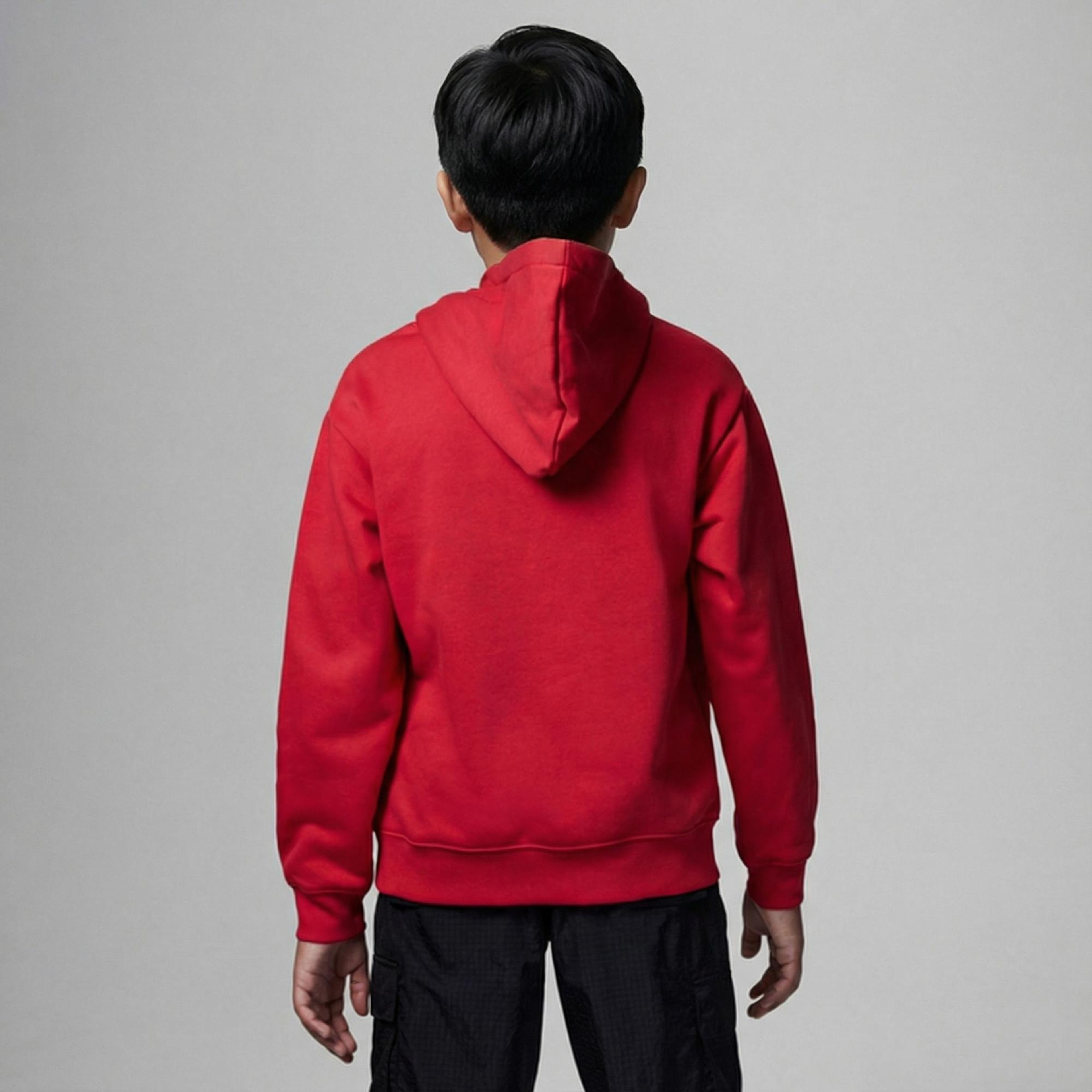 Jordan Fleece Pullover Çocuk Kırmızı Kapüşonlu Sweatshirt