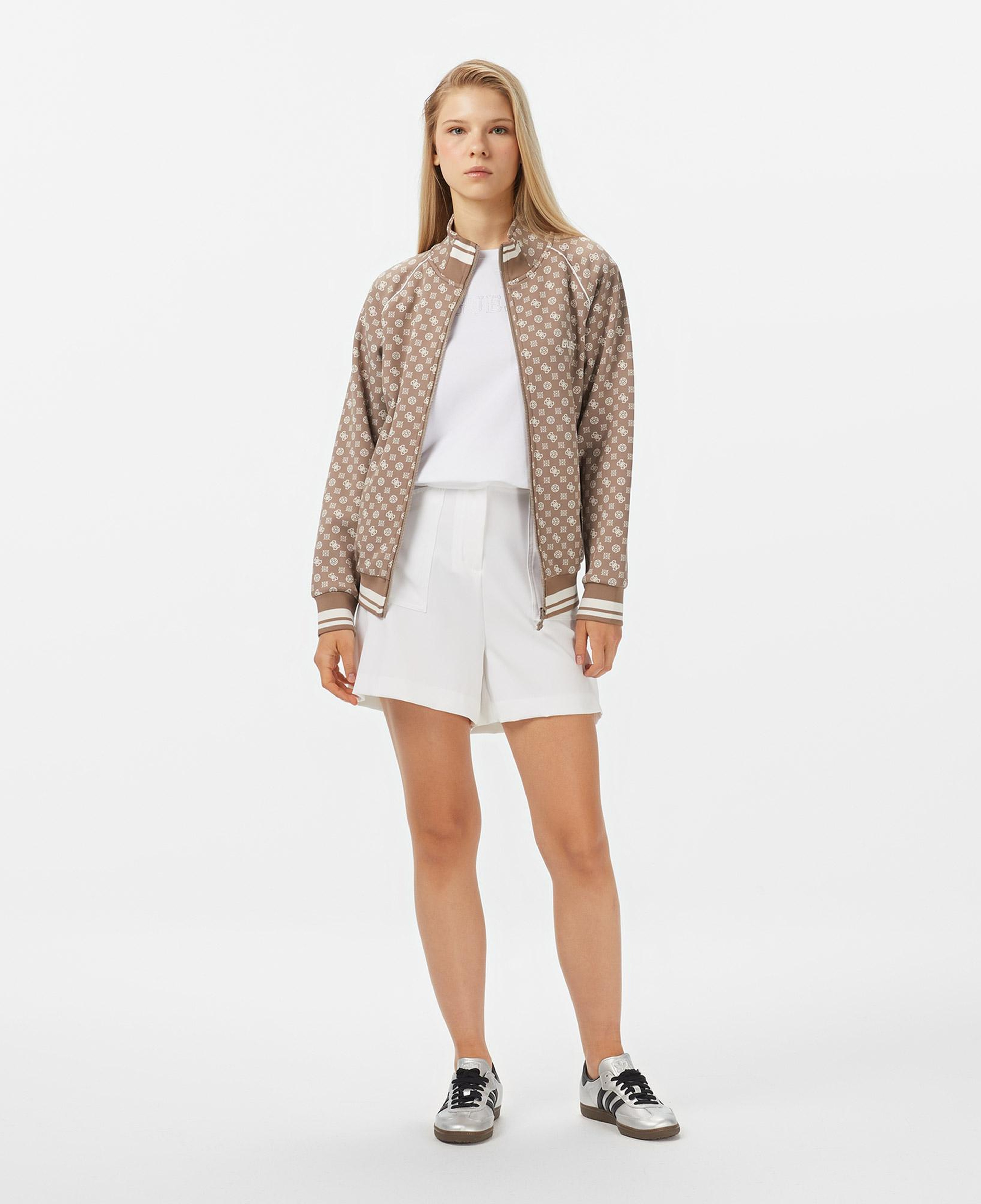 Guess Aggie Scuba Kadın Bej Sweatshirt