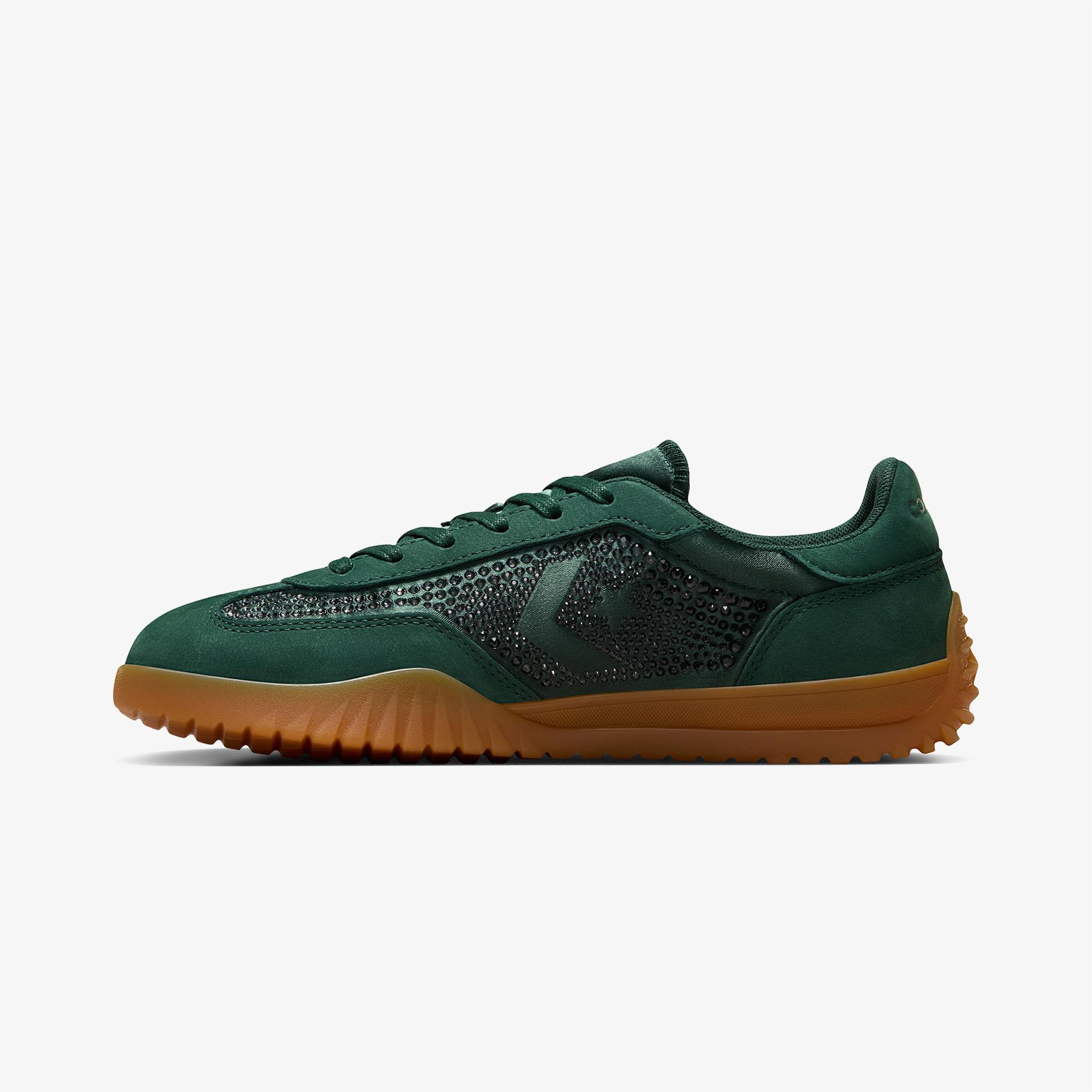 Converse x Swarovski Run Star Trainer Unisex Yeşil Deri Sneaker